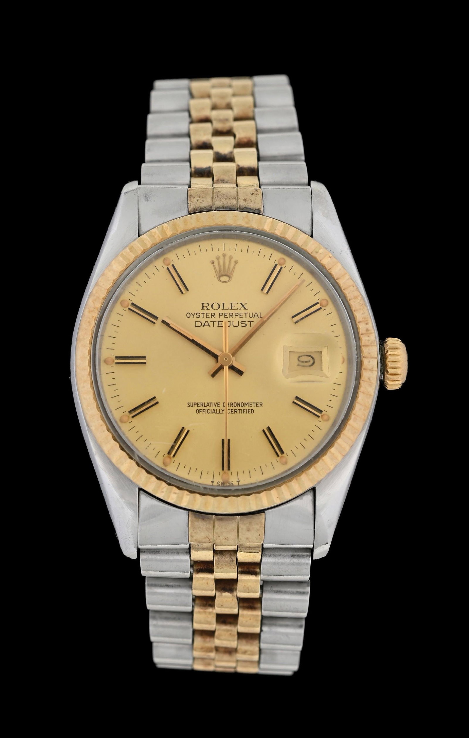 ROLEX OYSTER PERPETUAL DATEJUST IN STEEL & GOLD, REF. 16013 W/BOX (1 of 6)