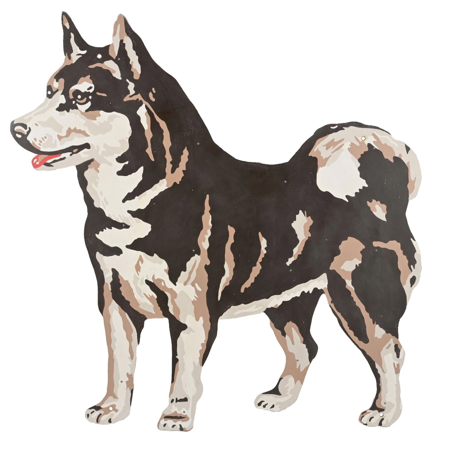 IMPRESSIVE HUSKY GASOLINE FIGURAL MASONITE DISPLAY SIGN (1 of 2)