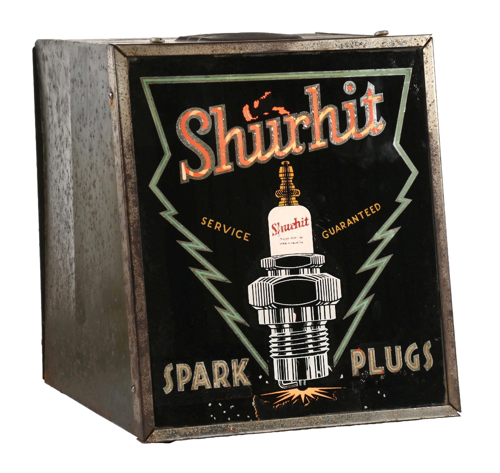 SHURHIT SPARK PLUGS GLASS LIGHT UP COUNTERTOP SIGN (1 of 5)