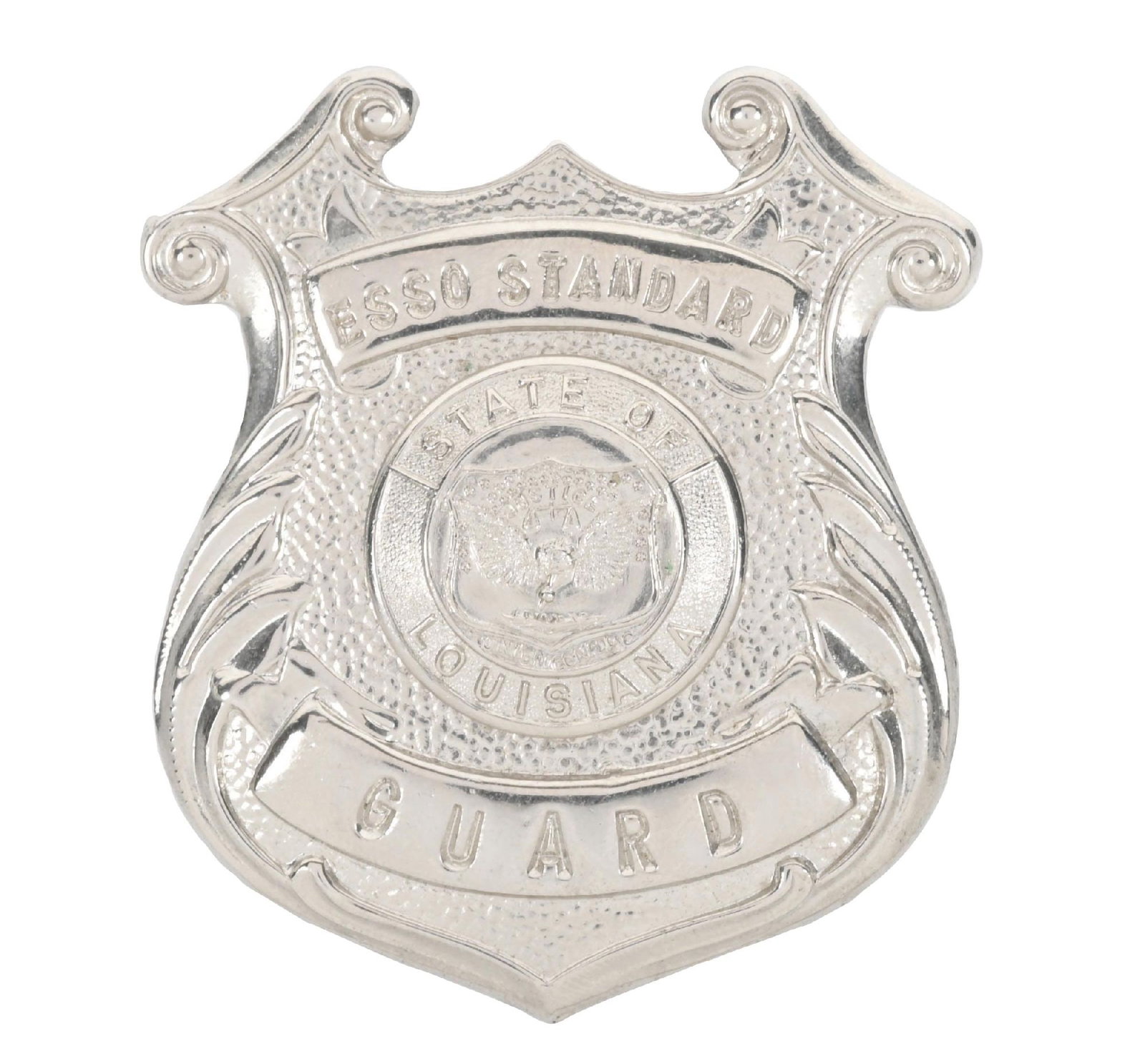STANDARD OIL STATE OF LOUISIANA GUARD HAT BADGE (1 of 2)