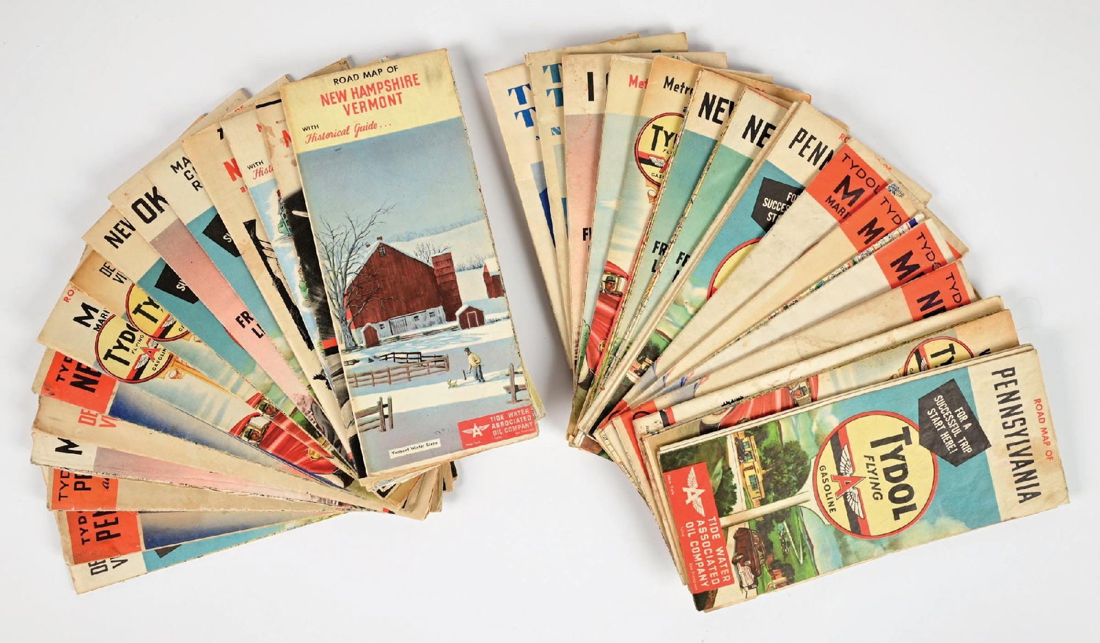 LARGE COLLECTION OF TYDOL GASOLINE SERVICE STATION ROAD MAPS (1 of 1)