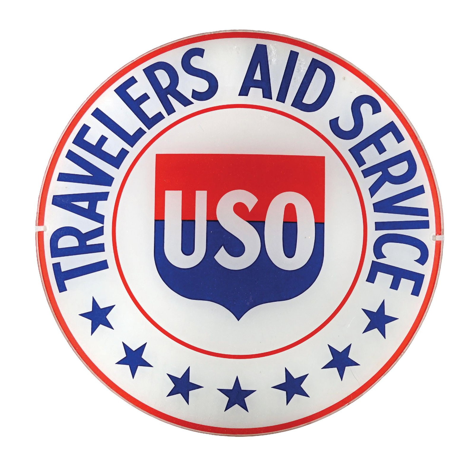 USO TRAVELERS AID SERVICE SINGLE 12.5" GLOBE LENS (1 of 2)
