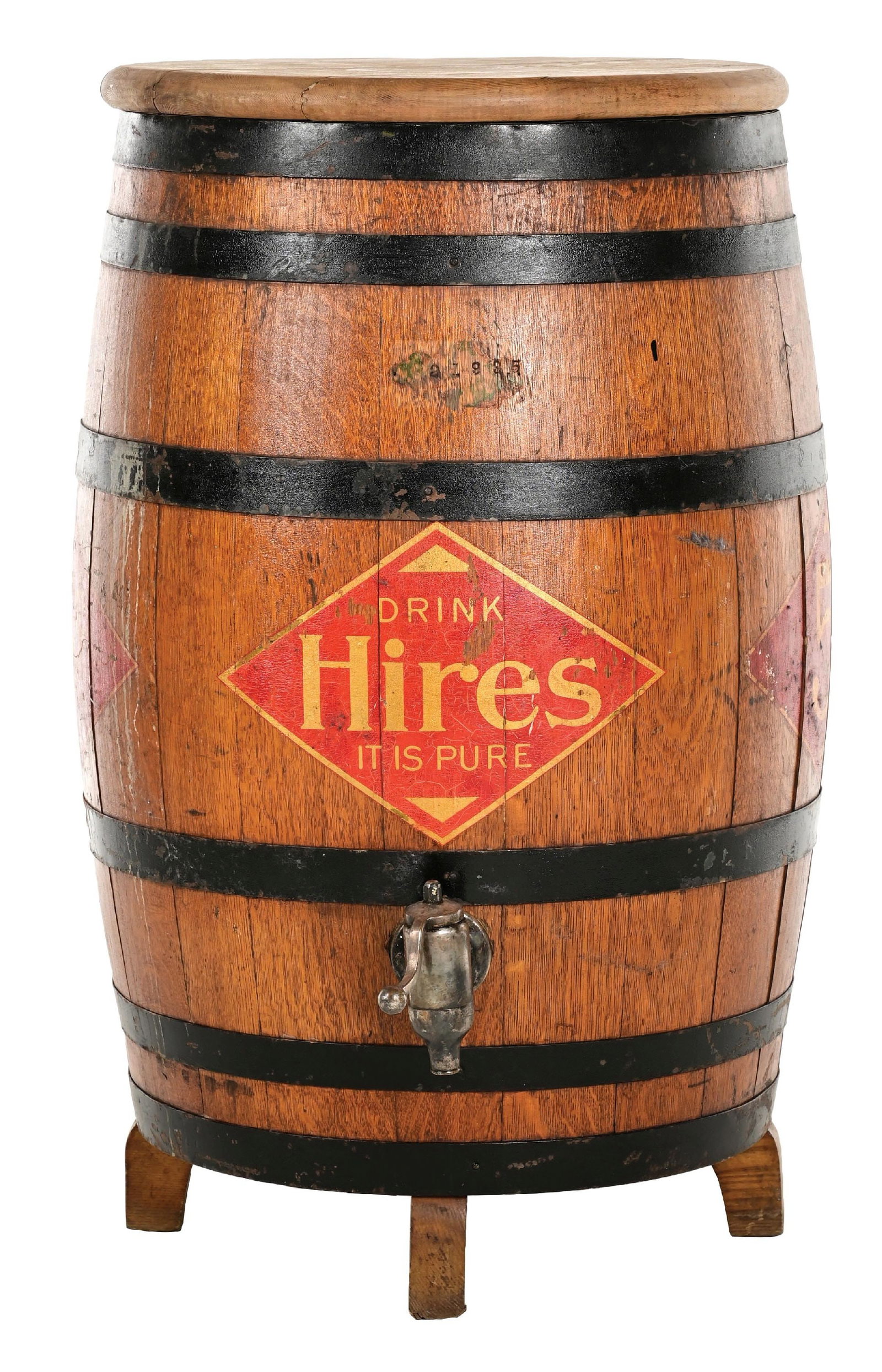 DRINK HIRES IT IS PURE ROOT BEER OAK BARREL STORE DISPLAY DISPENSER (1 of 6)