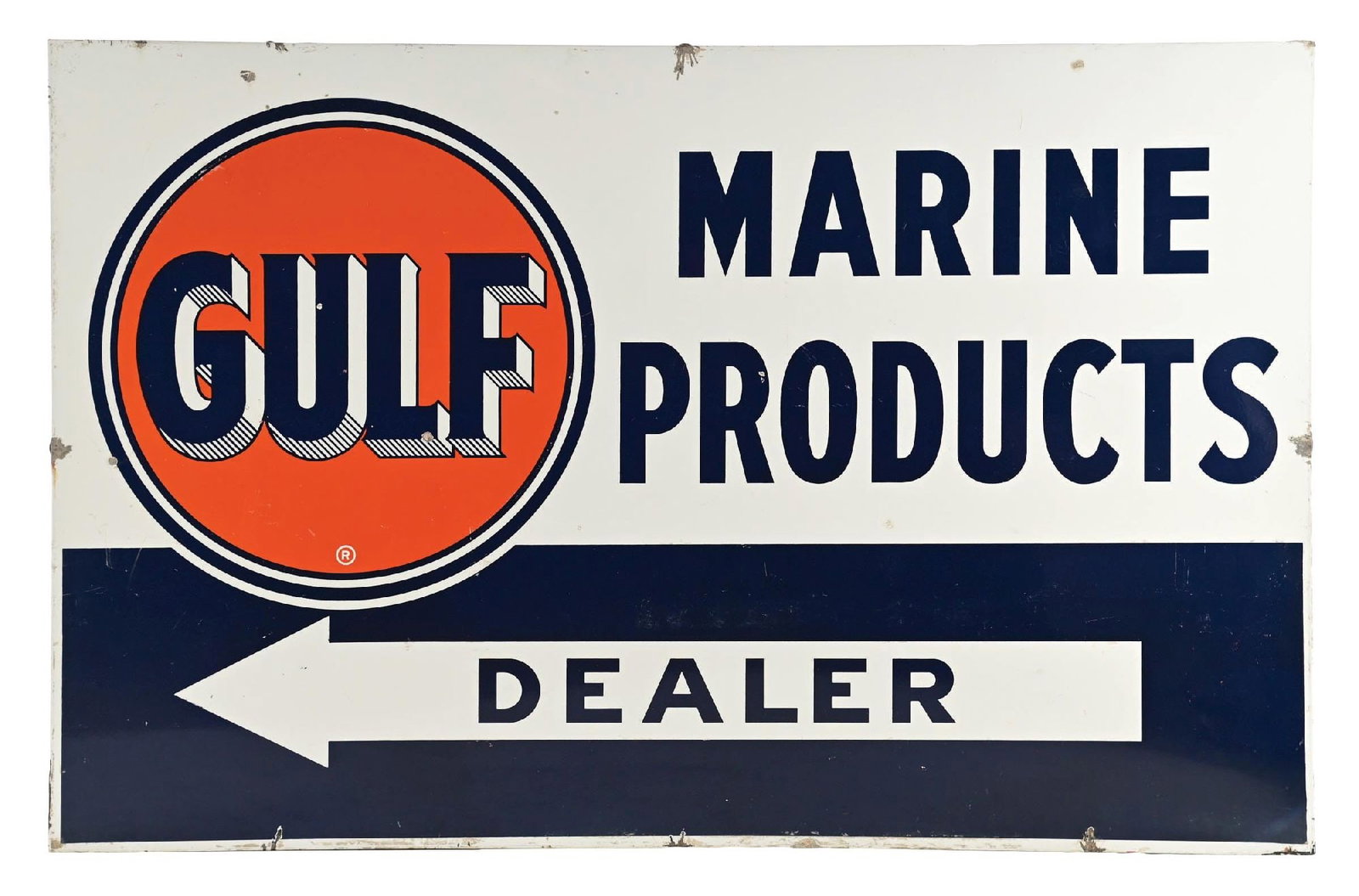 GULF MARINE PRODUCTS DEALER PORCELAIN SIGN (1 of 2)