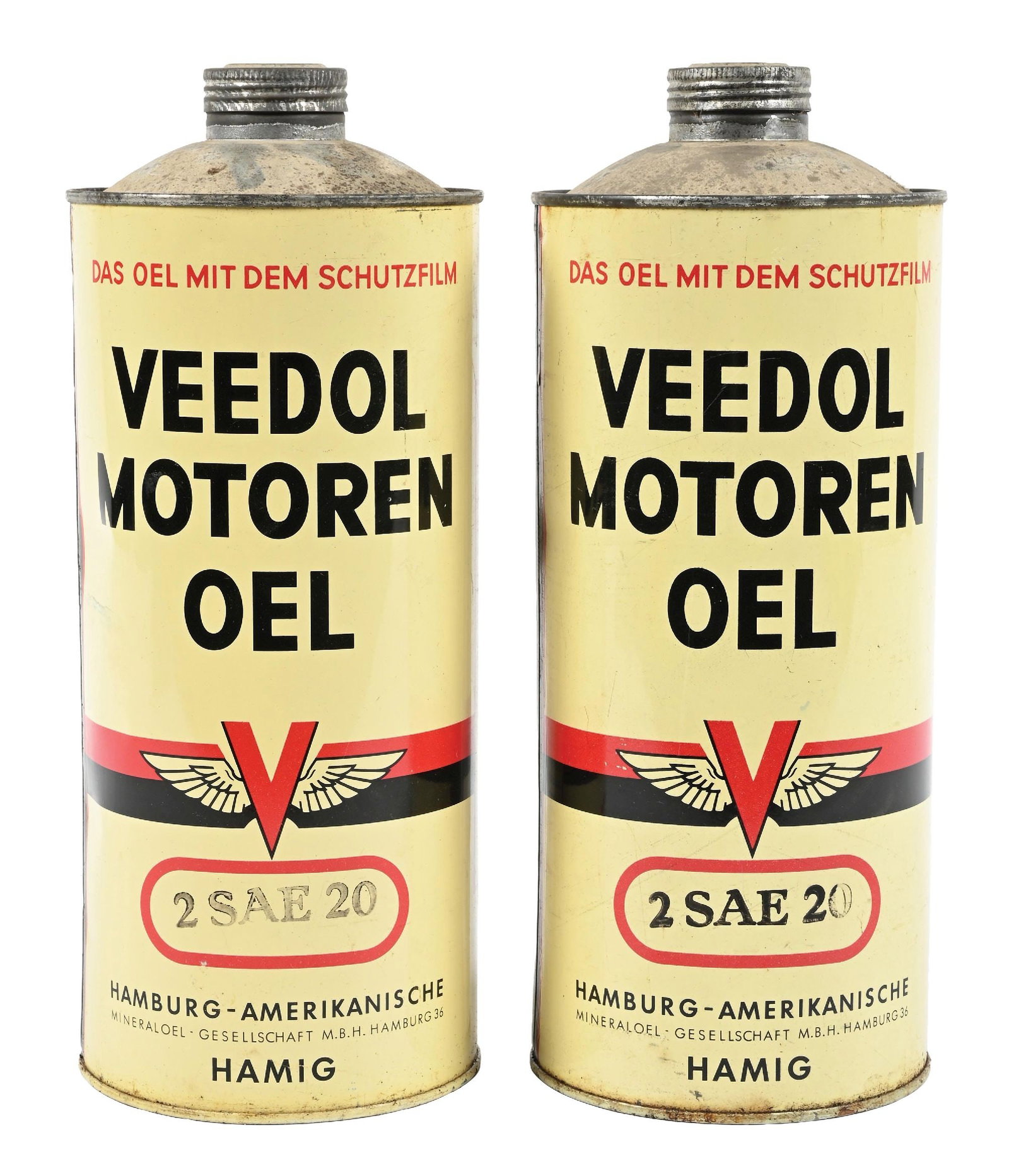 COLLECTION OF 2: VEEDOL MOTOR OIL CON TOP CANS (1 of 4)