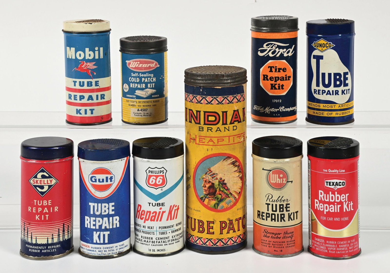 COLLECTION OF 10: VARIOUS TIRE & TUBE REPAIR KITS (1 of 2)