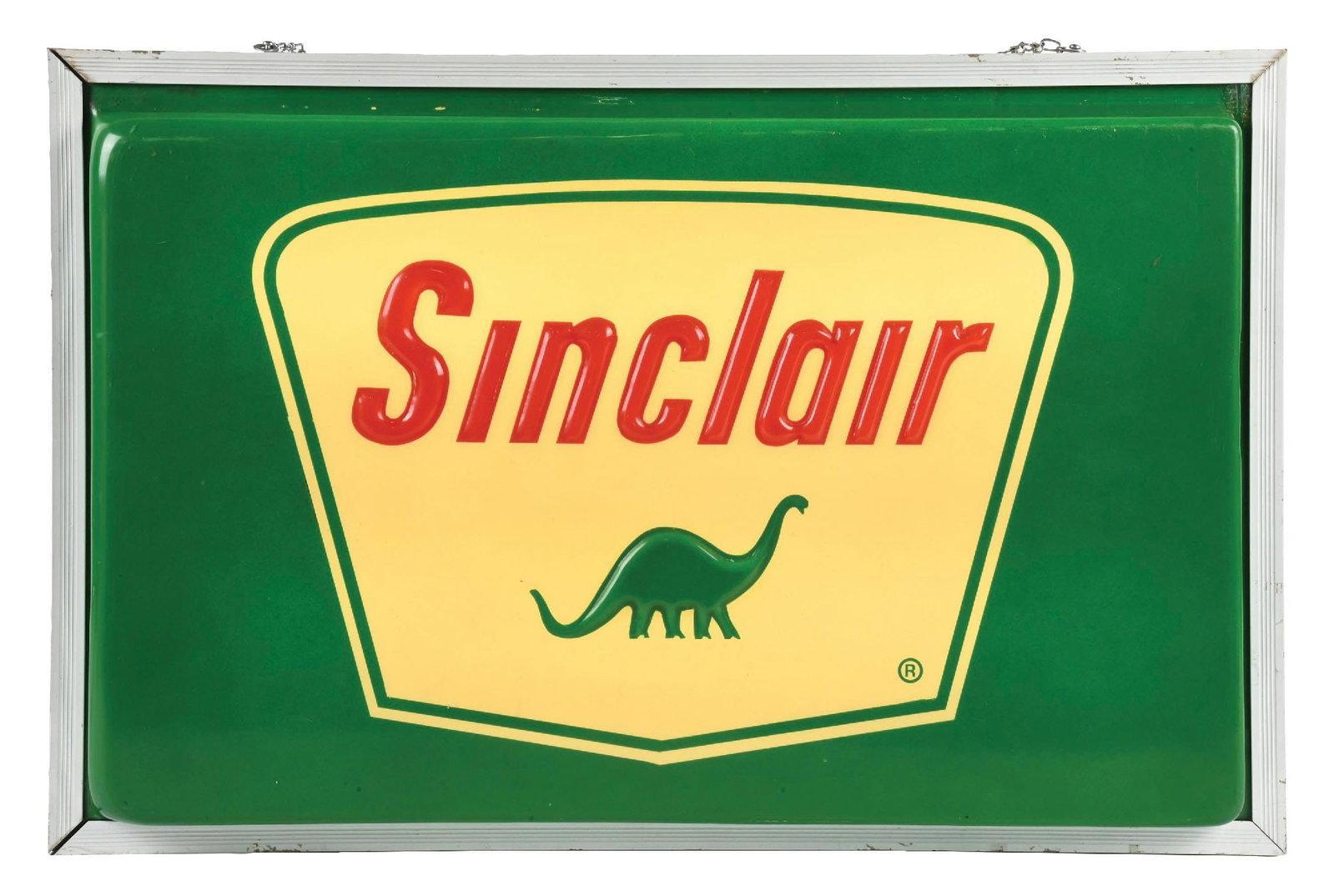 SINCLAIR GASOLINE SINGLE SIDED LIGHT-UP SIGN WITH DINO GRAPHIC (1 of 3)