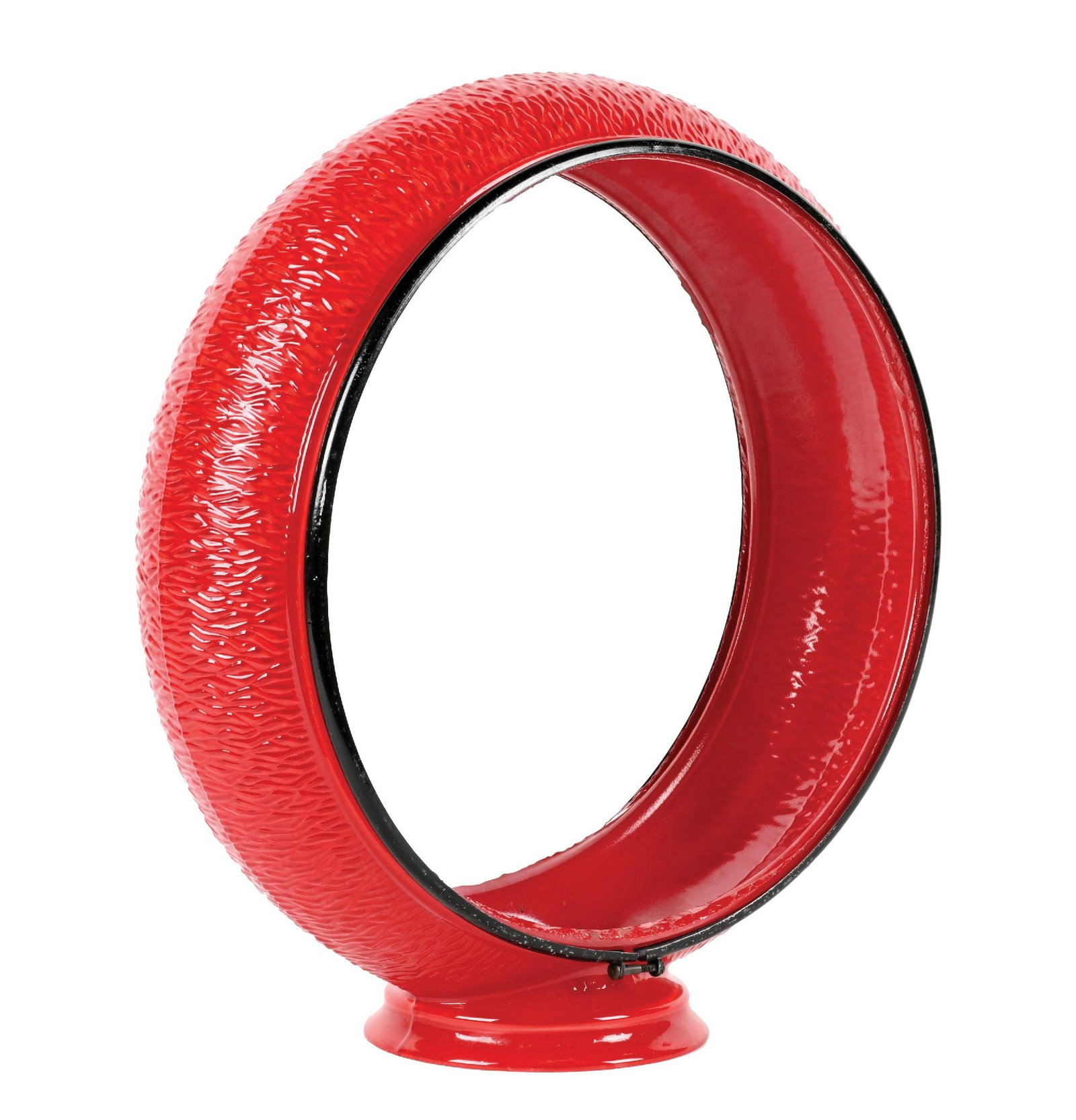 ORIGINAL GILLCO 13.25" RED RIPPLE GLOBE BODY: Original Gillco Red Ripple Glass Globe Body. C. 1930s. Gillco Glass, Philadelphia, Pennsylvania. CONDITION: Outstanding deep red color throughout, showing excellent color & shine to the glass body wit
