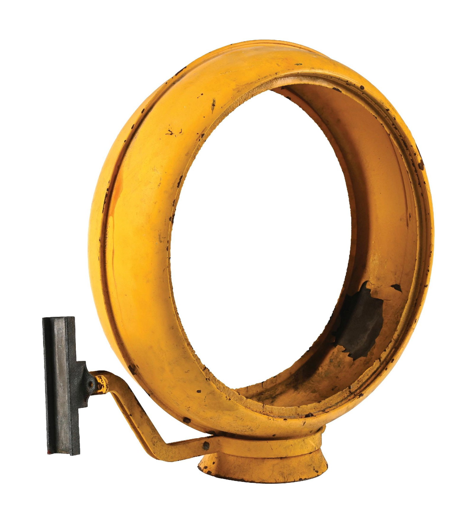 ORIGINAL 15" HIGH PROFILE METAL BODY WITH PRICER DISPLAY ARM ATTACHMENT.: Original 15" High Profile Metal Body. CONDITION: Appears to show original yellow painted surface with heavy patina and wear giving the piece an excellent look. Body also shows the original metal