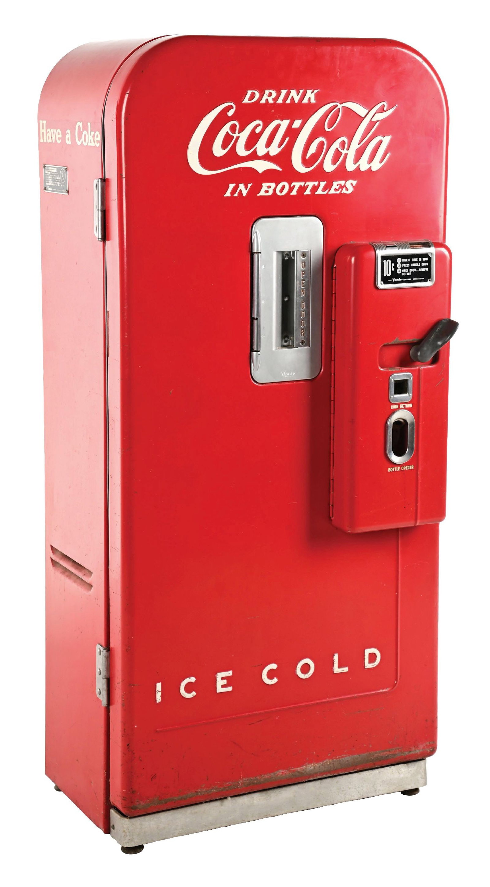 ORIGINAL VENDO MODEL #39 COCA COLA VENDING MACHINE: C. 1950s. CONDITION: A beautiful all original example in as found condition, showing excellent colors with very minimal age & surface wear. Original door and trim intact and in excellent condition wit