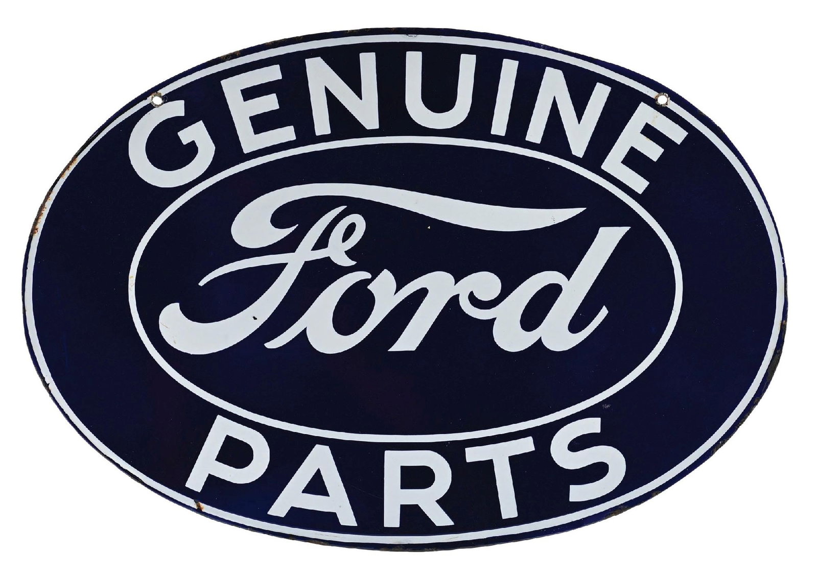OUTSTANDING FORD GENUINE PARTS DOUBLE-SIDED PORCELAIN SIGN (1 of 4)