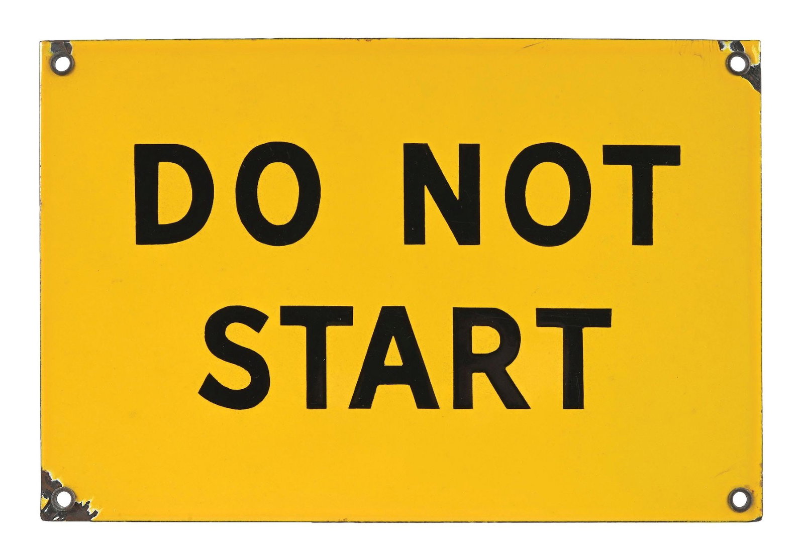 DO NOT START PORCELAIN FACTORY DIRECTIONAL SIGN. (1 of 2)
