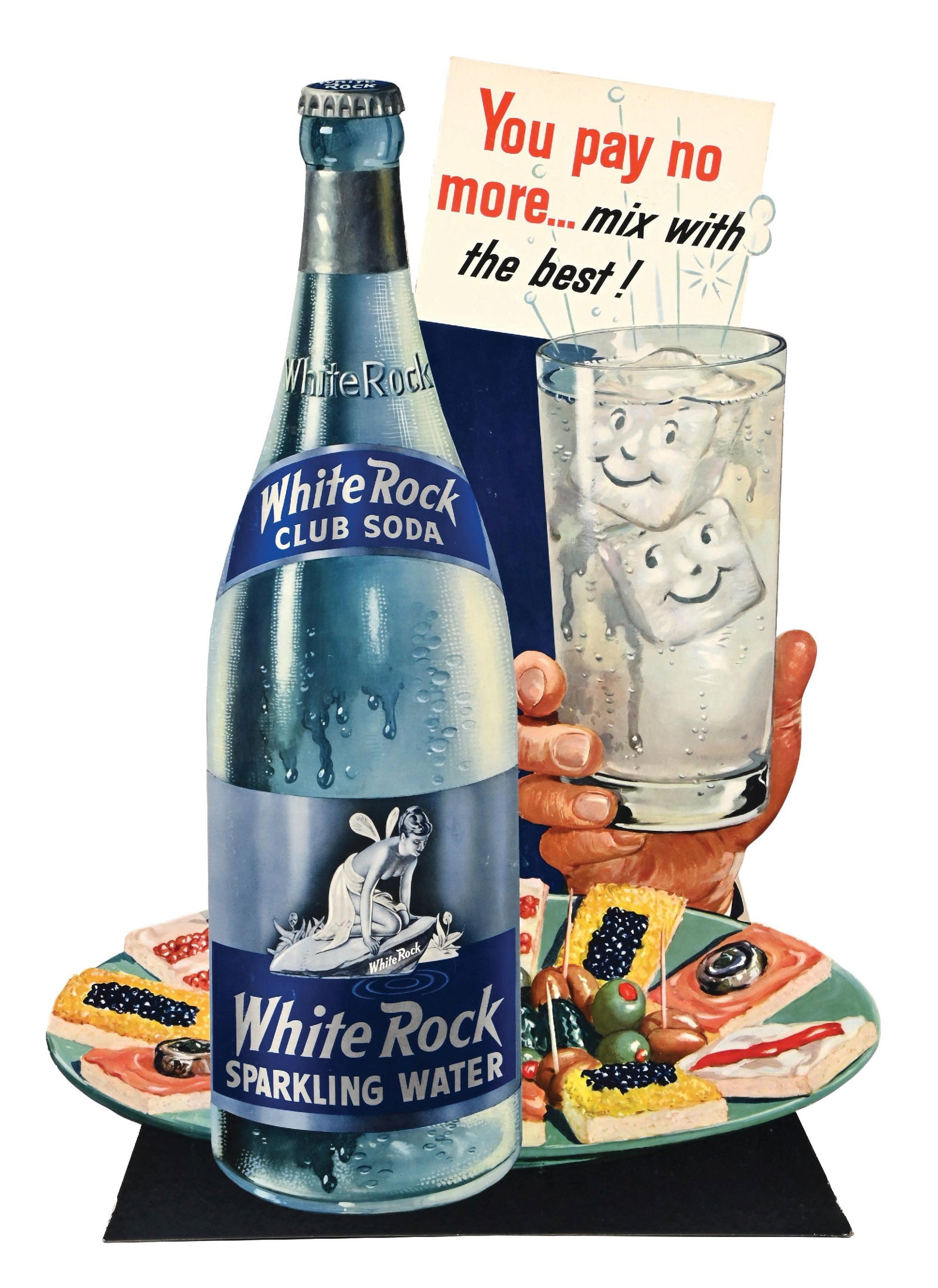 OUTSTANDING WHITE ROCK SPARKLING WATER STORE DISPLAY SIGN (1 of 2)