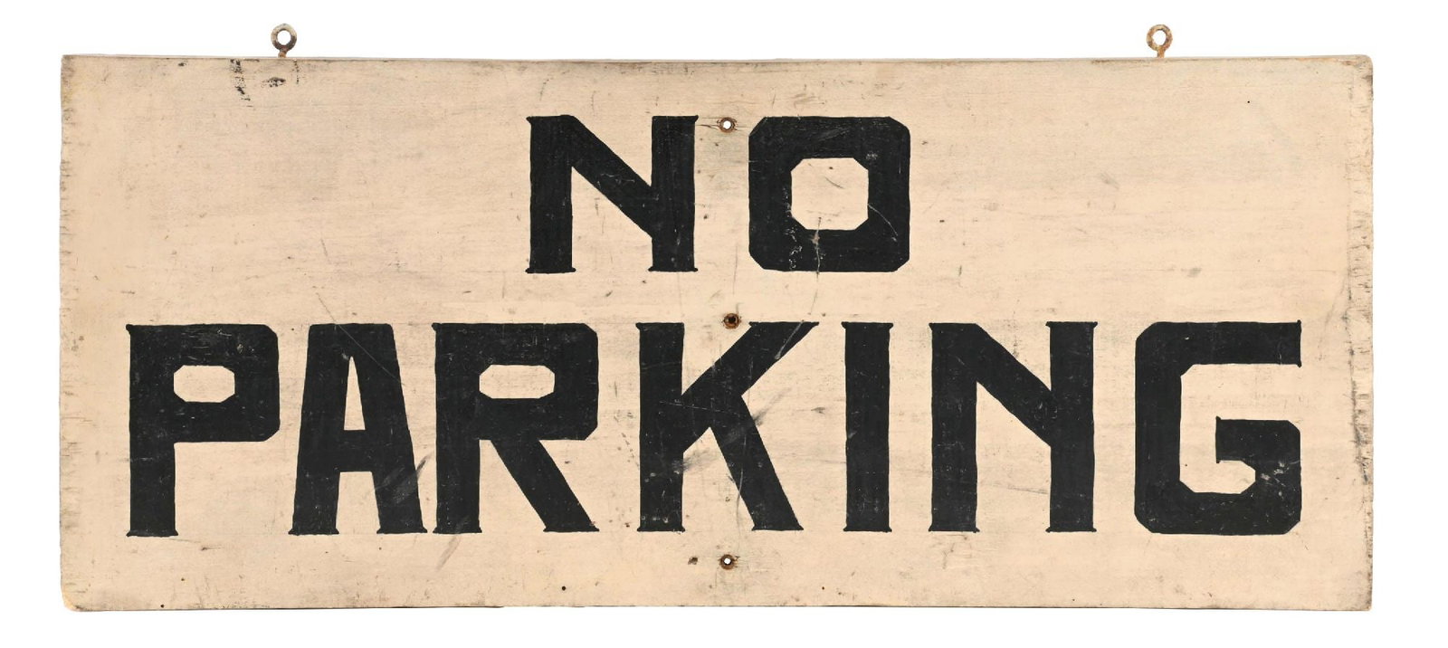NO PARKING HAND PAINTED WOOD SIGN (1 of 2)