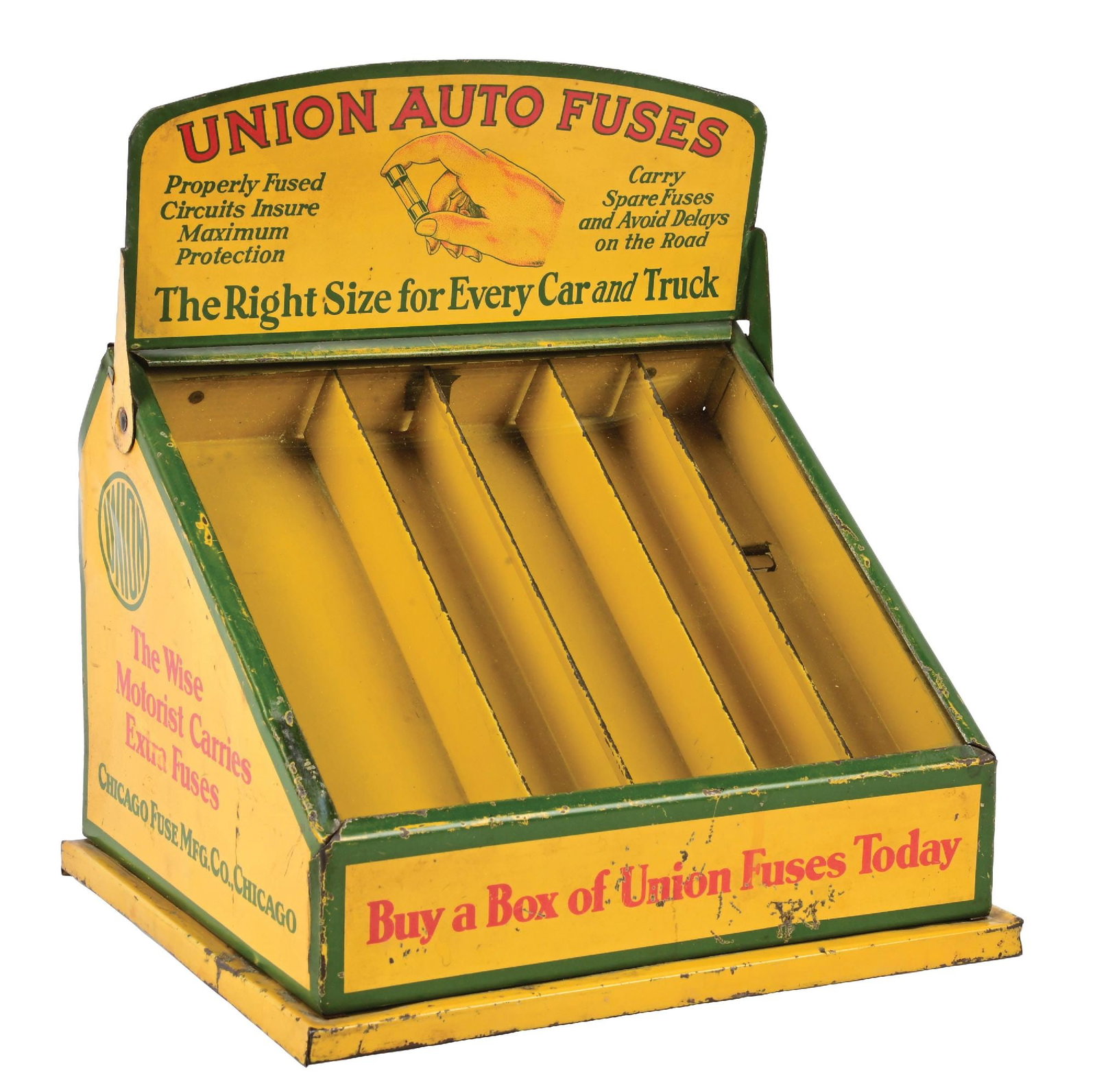 UNION AUTO FUSES TIN & GLASS COUNTERTOP STORE DISPLAY (1 of 4)