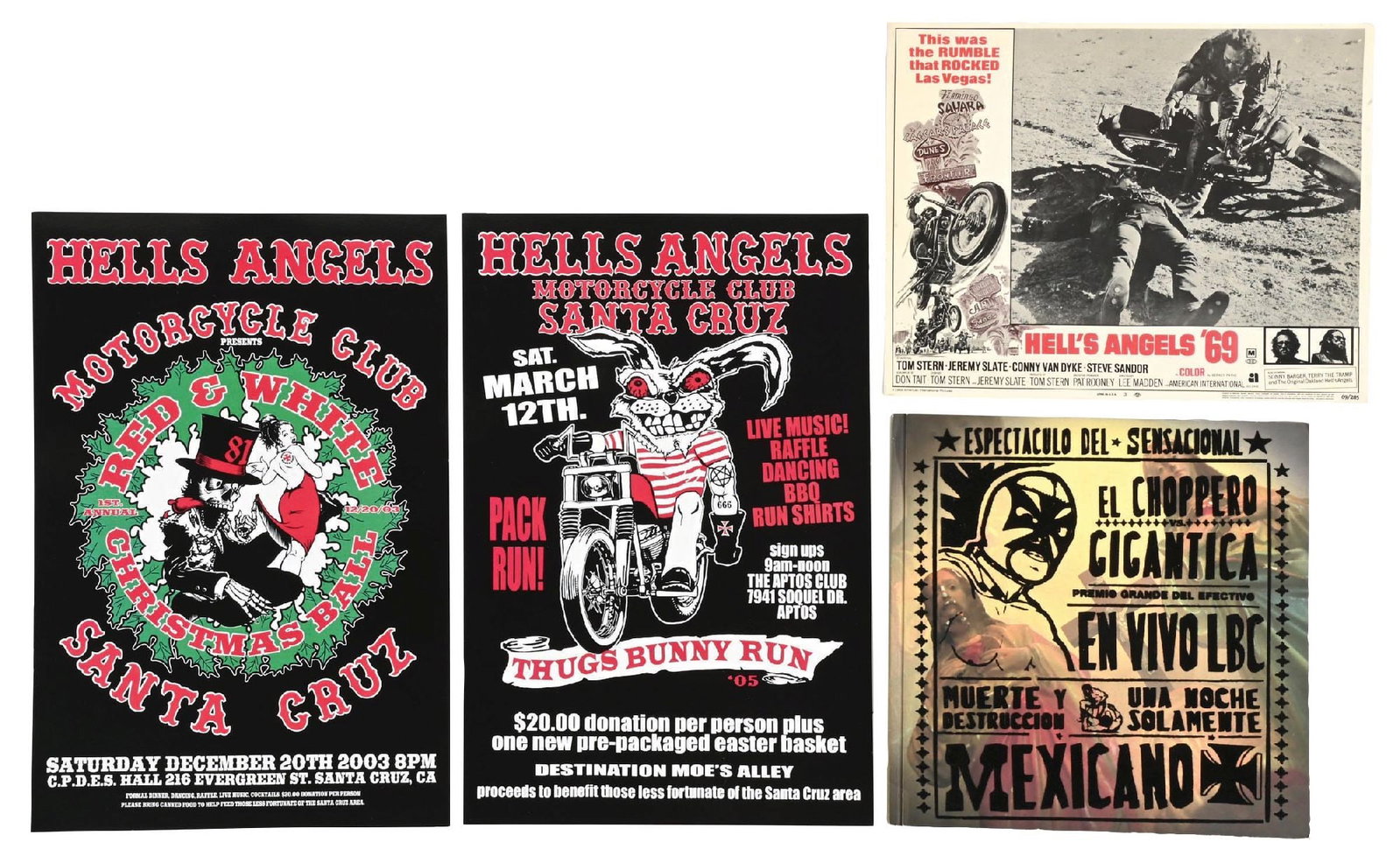 COLLECTION OF 4: HELL'S ANGELS MEMORABILIA & WEST COAST CHOPPERS BOOK (1 of 2)