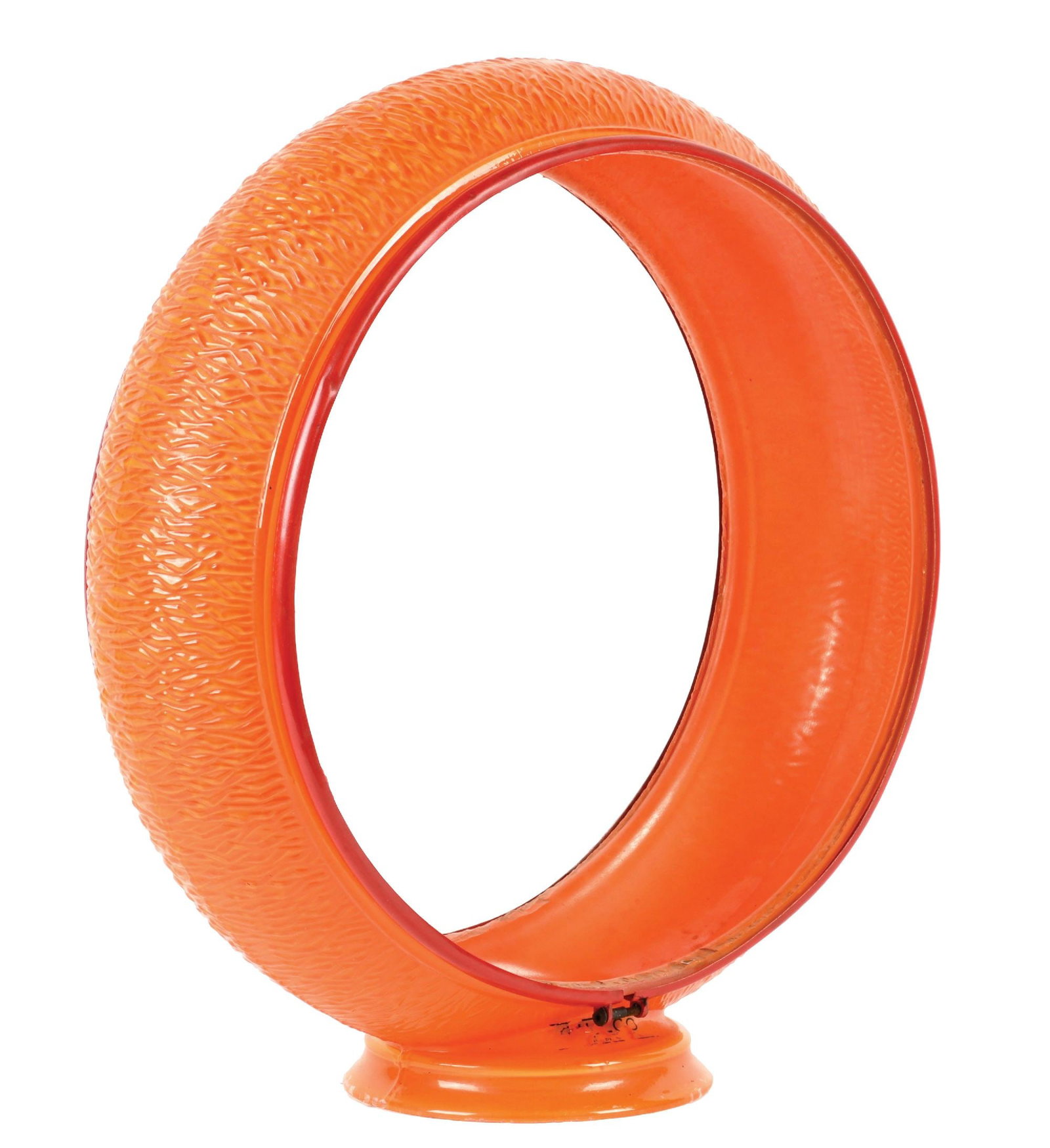ORIGINAL 13.25" GILLCO ORANGE RIPPLE GLASS GLOBE BODY (1 of 6)