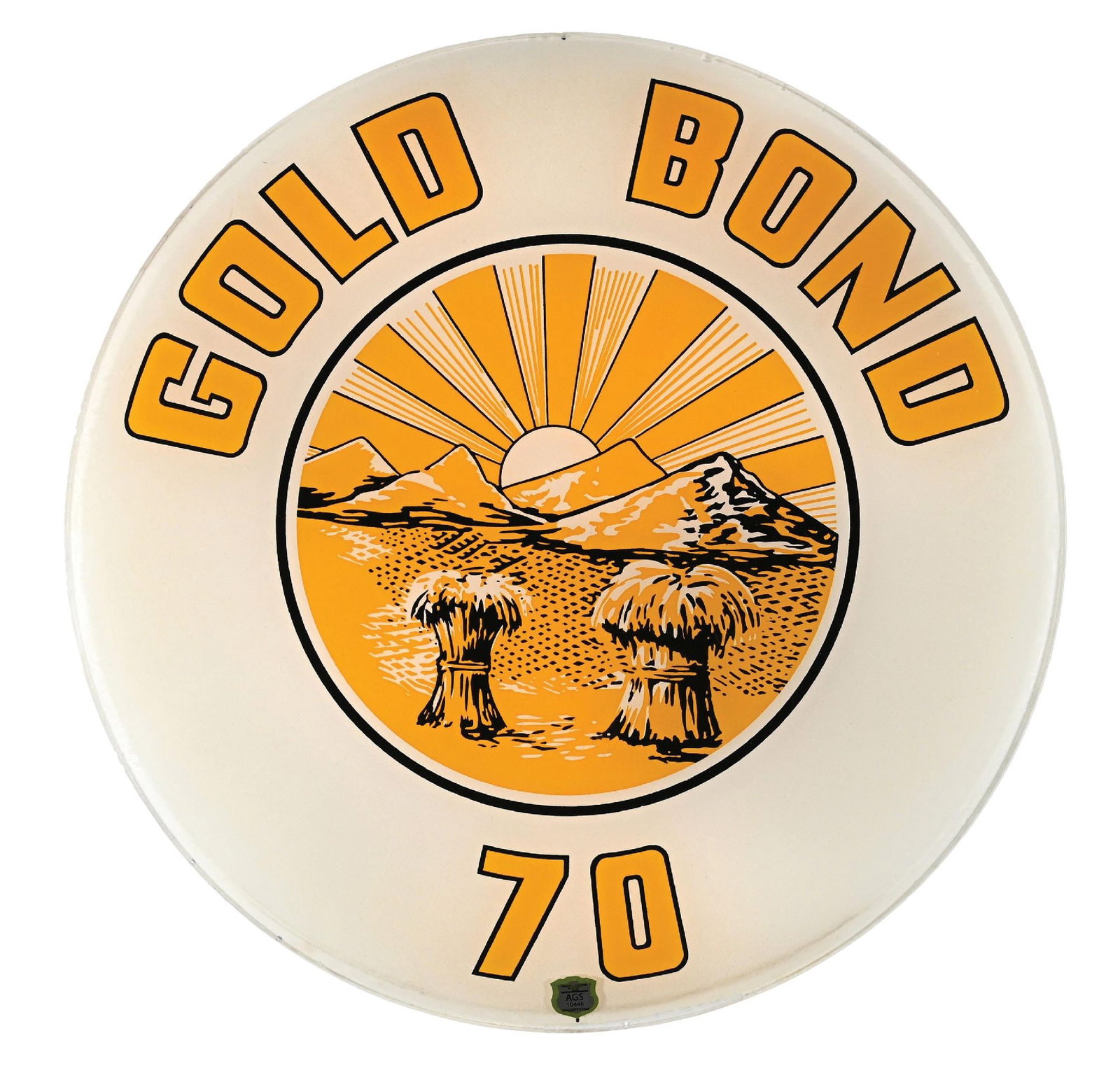 GOLD BOND 70 GASOLINE SINGLE 13.25" GLOBE LENS AGS 93 (1 of 2)