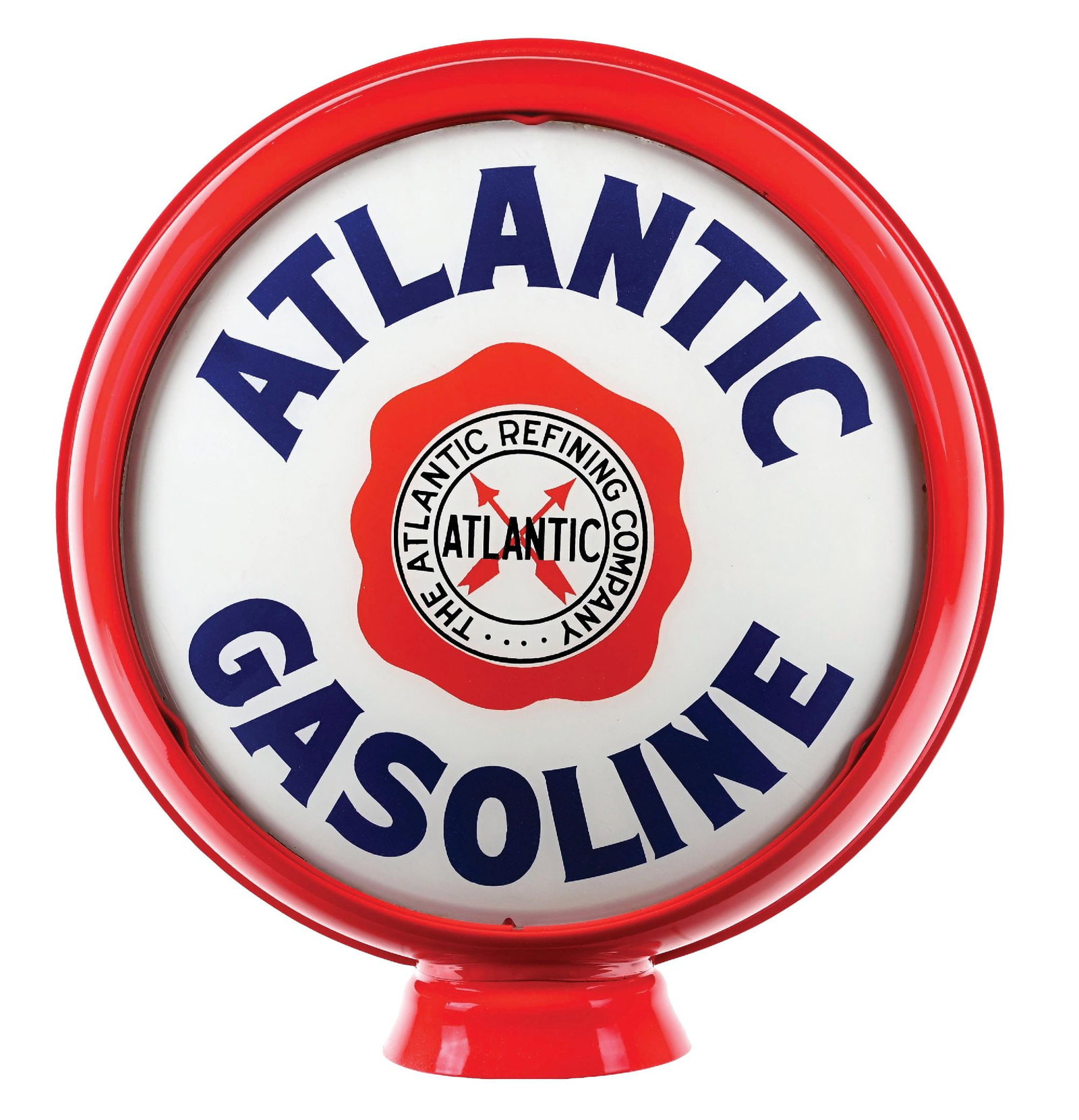 ATLANTIC GASOLINE SINGLE 15" GLOBE LENS ON METAL HIGH PROFILE BODY (1 of 4)