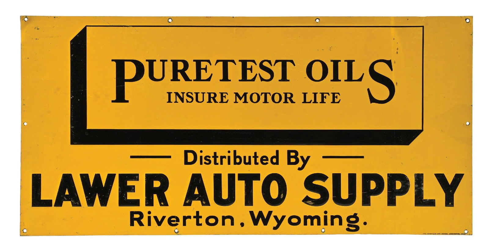 PURETEST OILS INSURE MOTOR LIFE EMBOSSED TIN SIGN (1 of 3)
