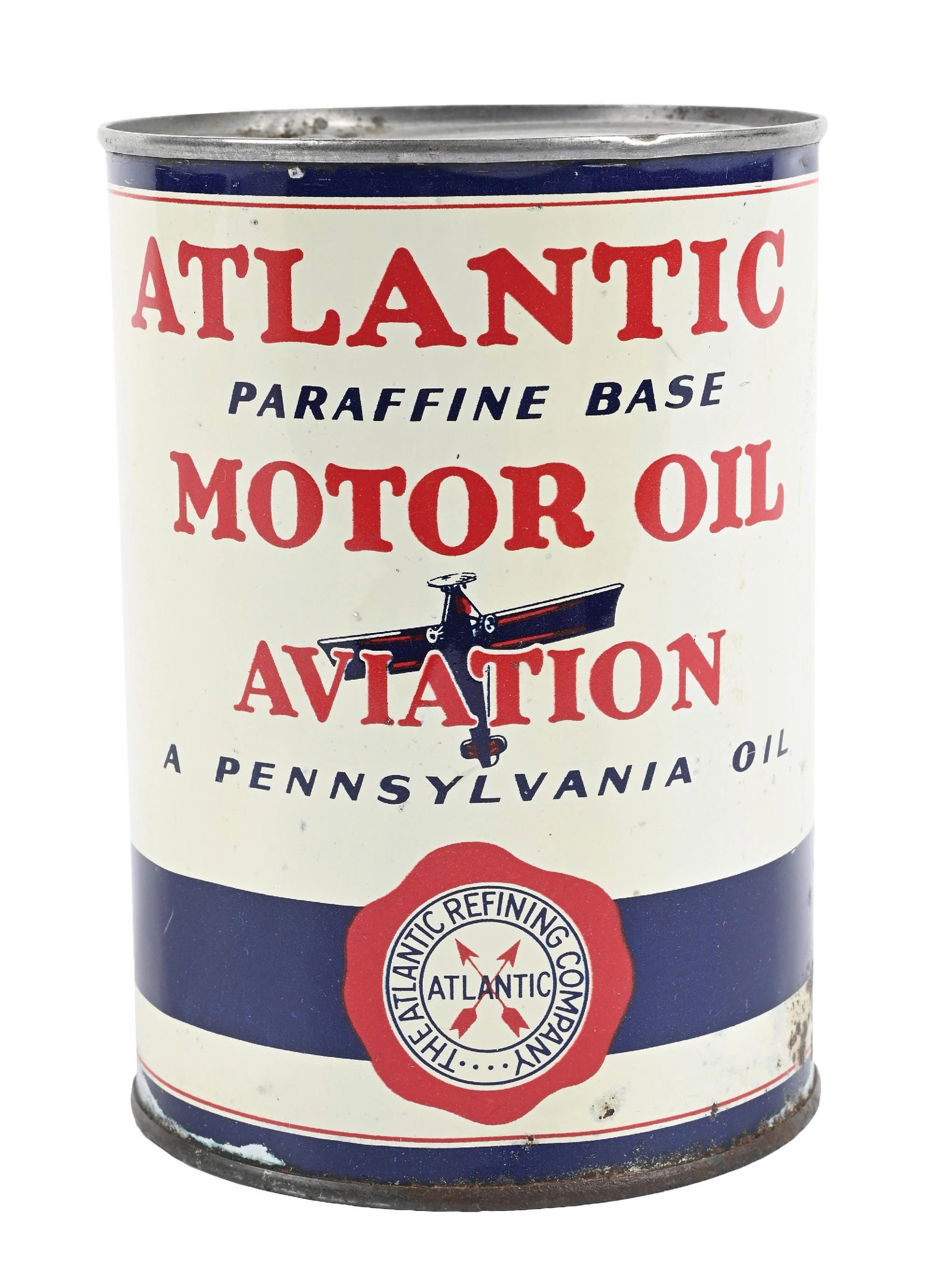 ATLANTIC AVIATION MOTOR OIL ONE QUART CAN (1 of 4)