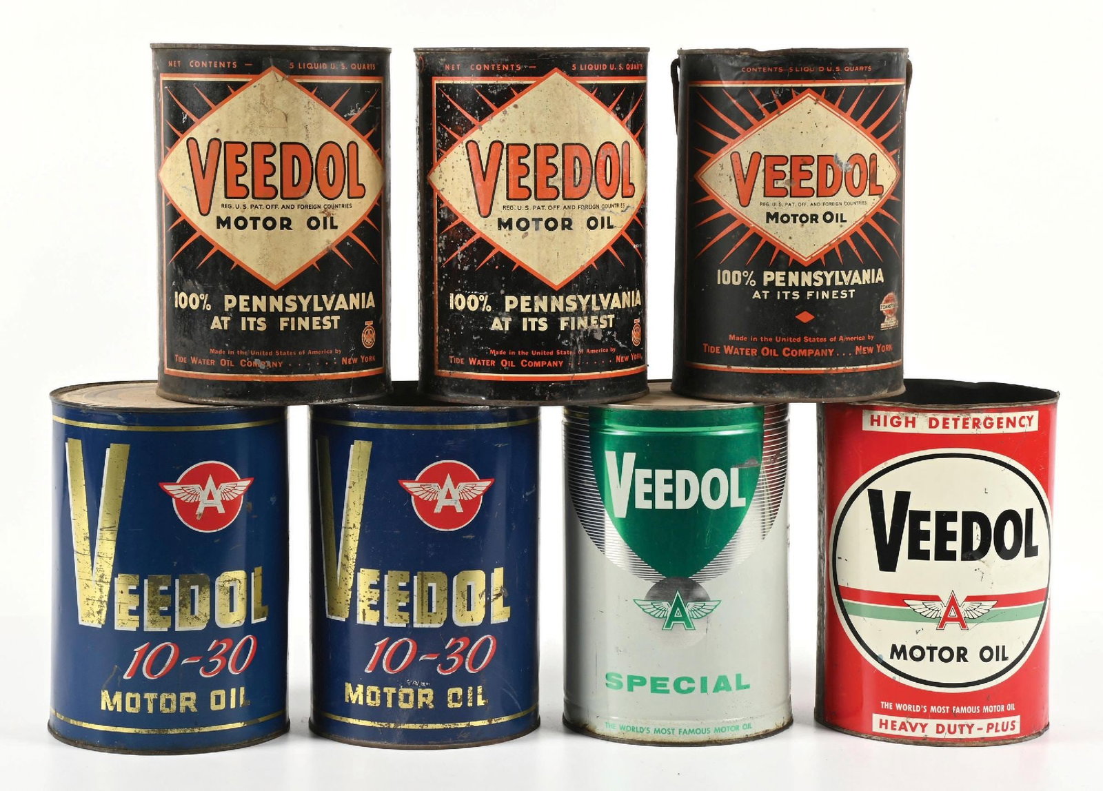 COLLECTION OF 7: VEEDOL 5 QUART CANS (1 of 1)