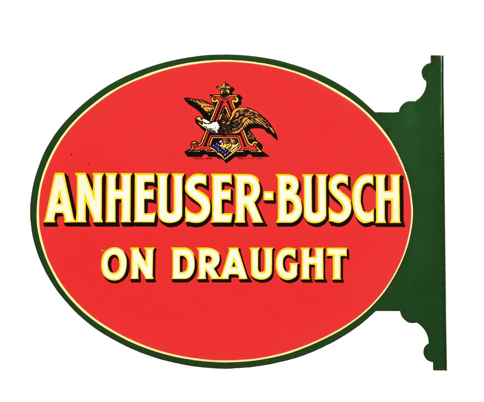 ANHEUSER-BUSCH ON DRAUGHT METAL FLANGE SIGN (1 of 2)