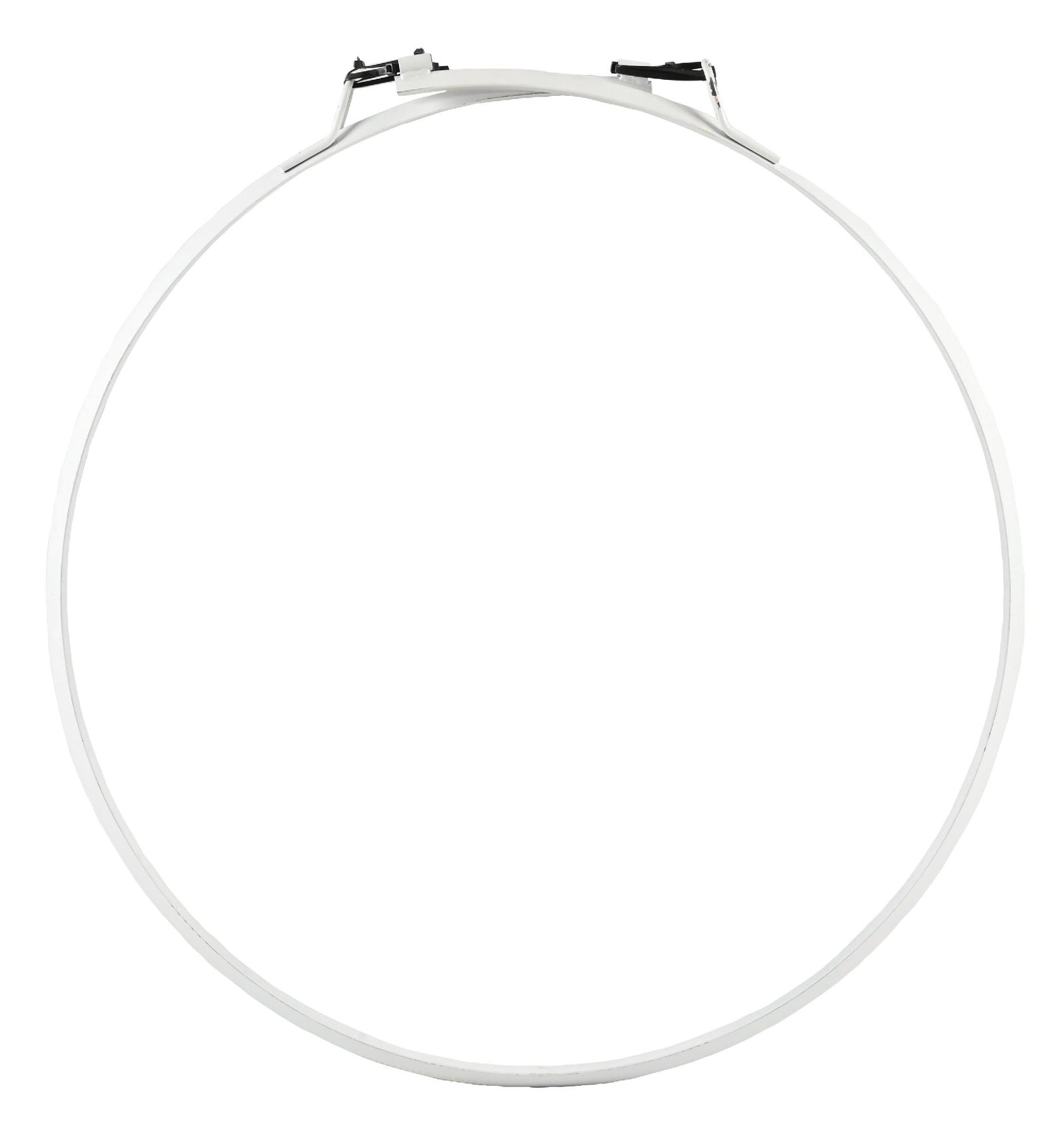 42" METAL SIGN RING: Brand new 42" Metal Ring for porcelain/tin sign. CONDITION: Like new condition showing hardware and hanging hooks at the topside. Ring is painted in white. Condition: (Excellent). Dimensions: 42" Dia.