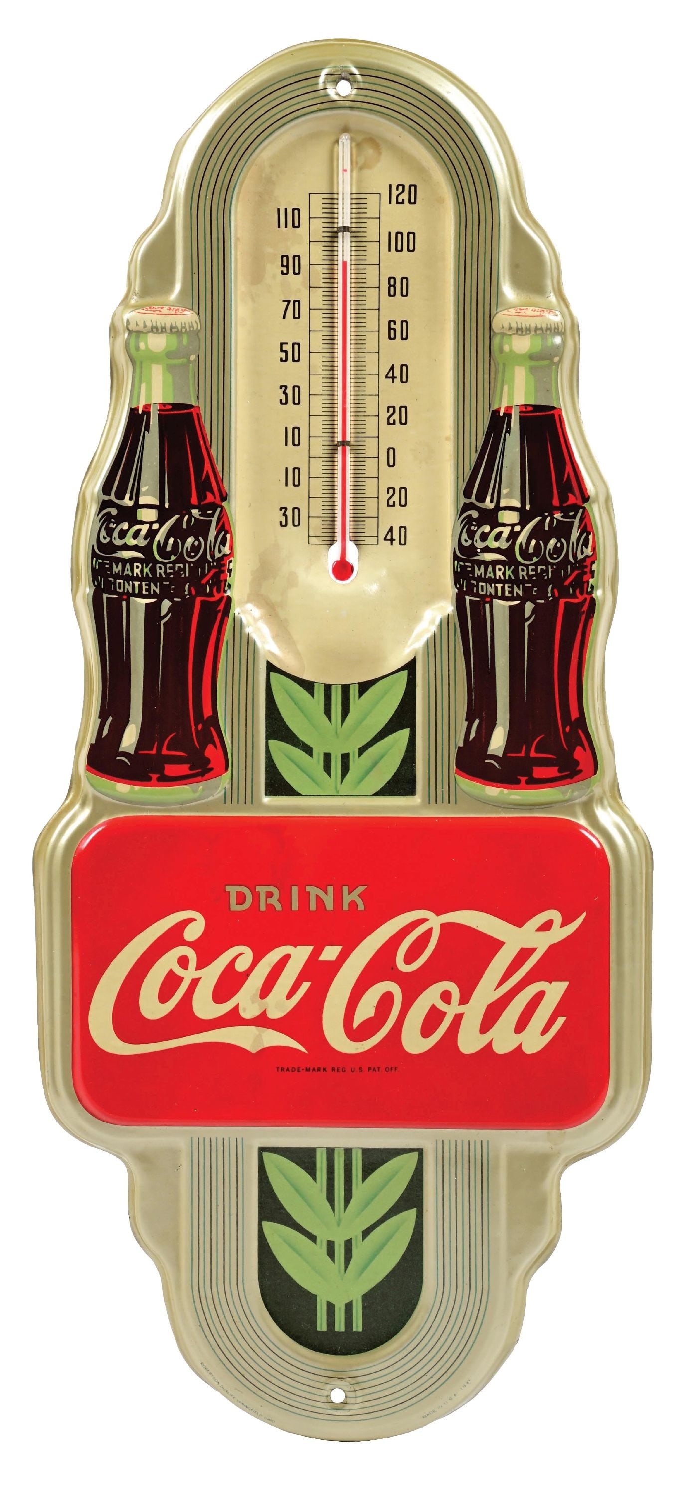 COCA-COLA DOUBLE BOTTLE THERMOMETER (1 of 2)