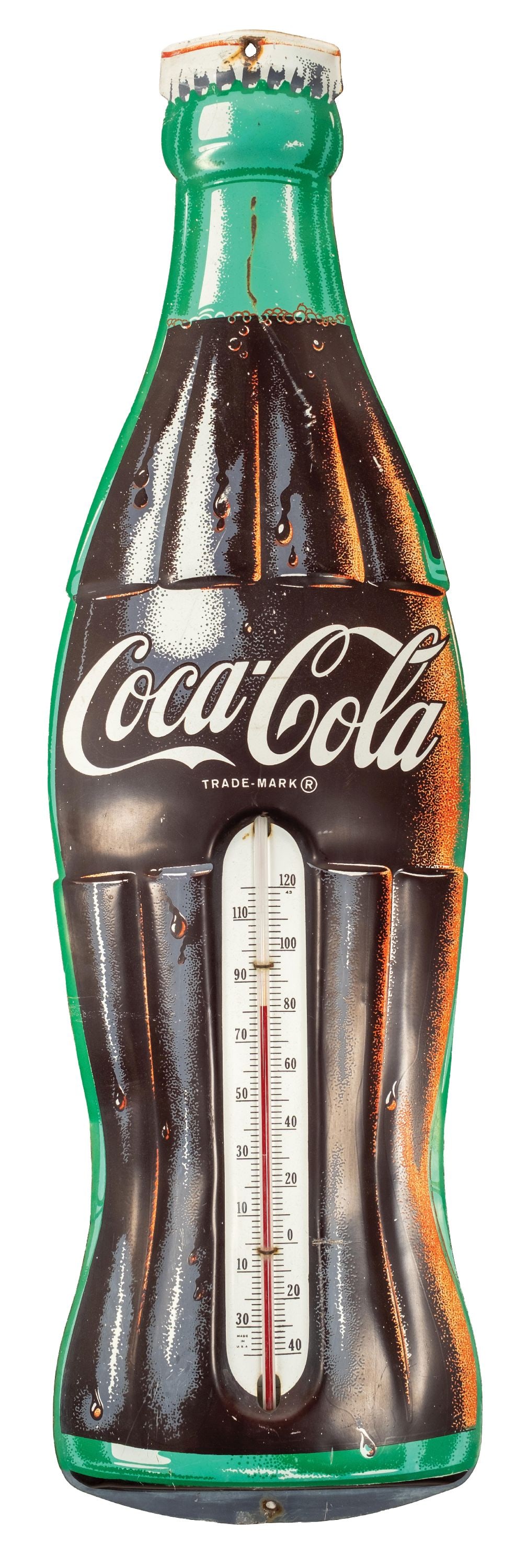 COCA-COLA WITH GREEN TRIM THERMOMETER (1 of 2)