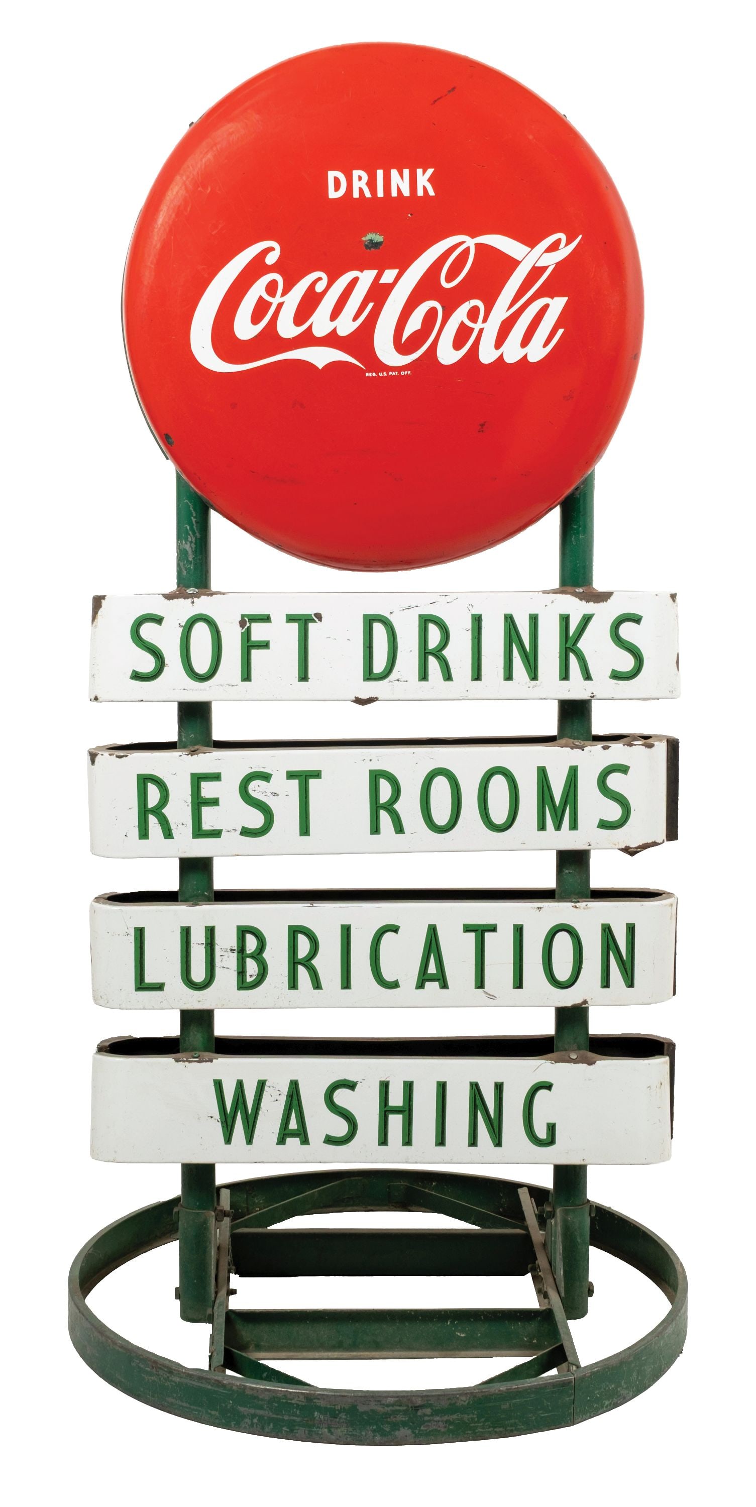 COCA-COLA BUTTON CURB SIGN (1 of 2)
