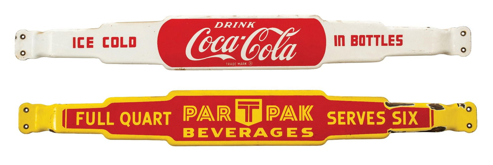 LOT OF 2 PAR-T-PAK AND COCA COLA DOOR PUSHES (1 of 2)