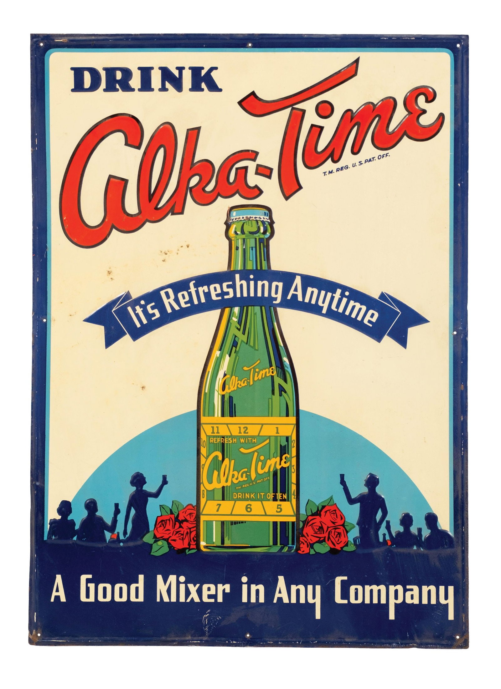 DRINK ALKA-TIME ADVERTISING SIGN (1 of 2)