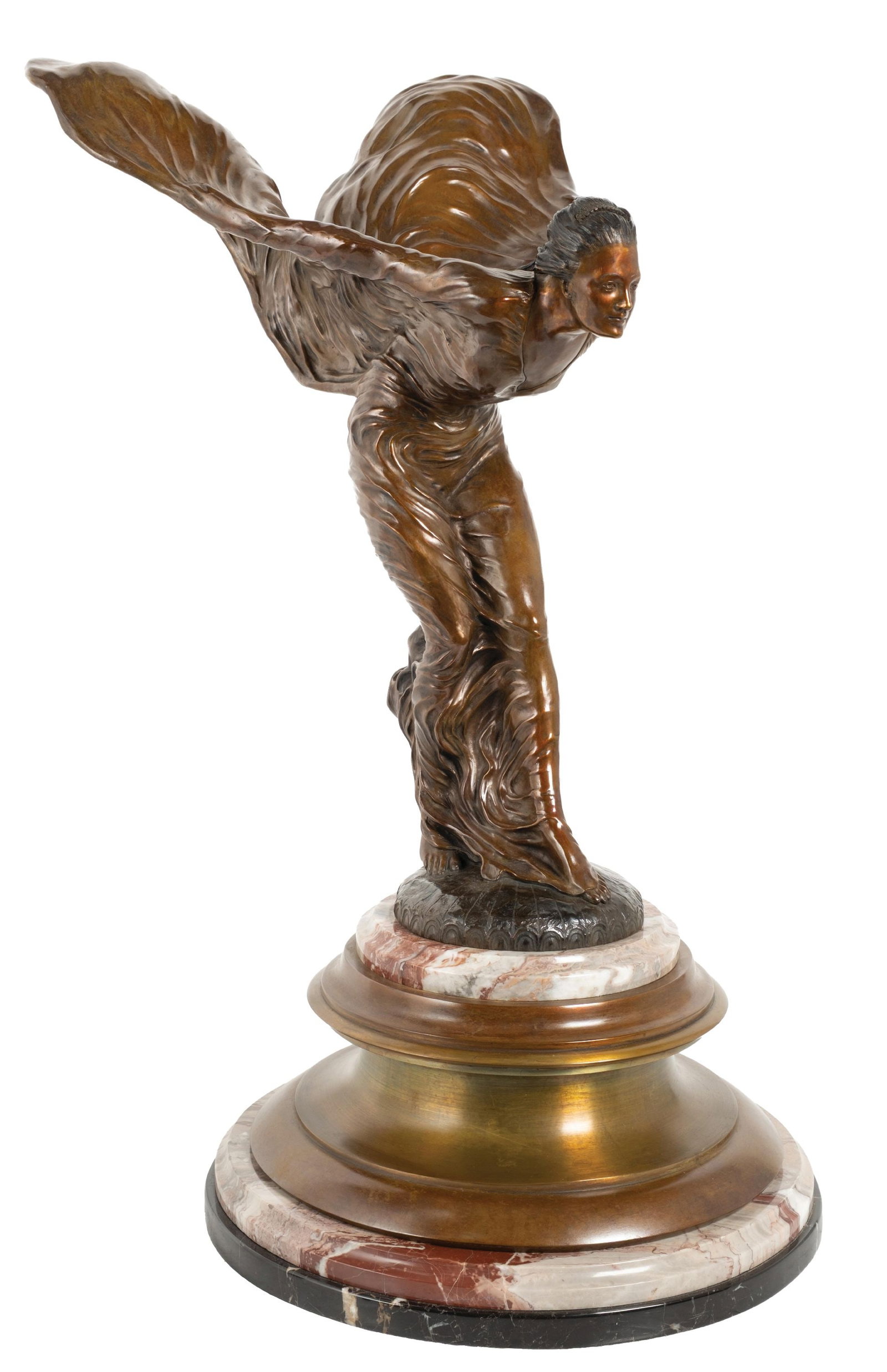 CHARLES SYKES "SPIRIT OF ECSTASY" BRONZE STATUE (1 of 7)