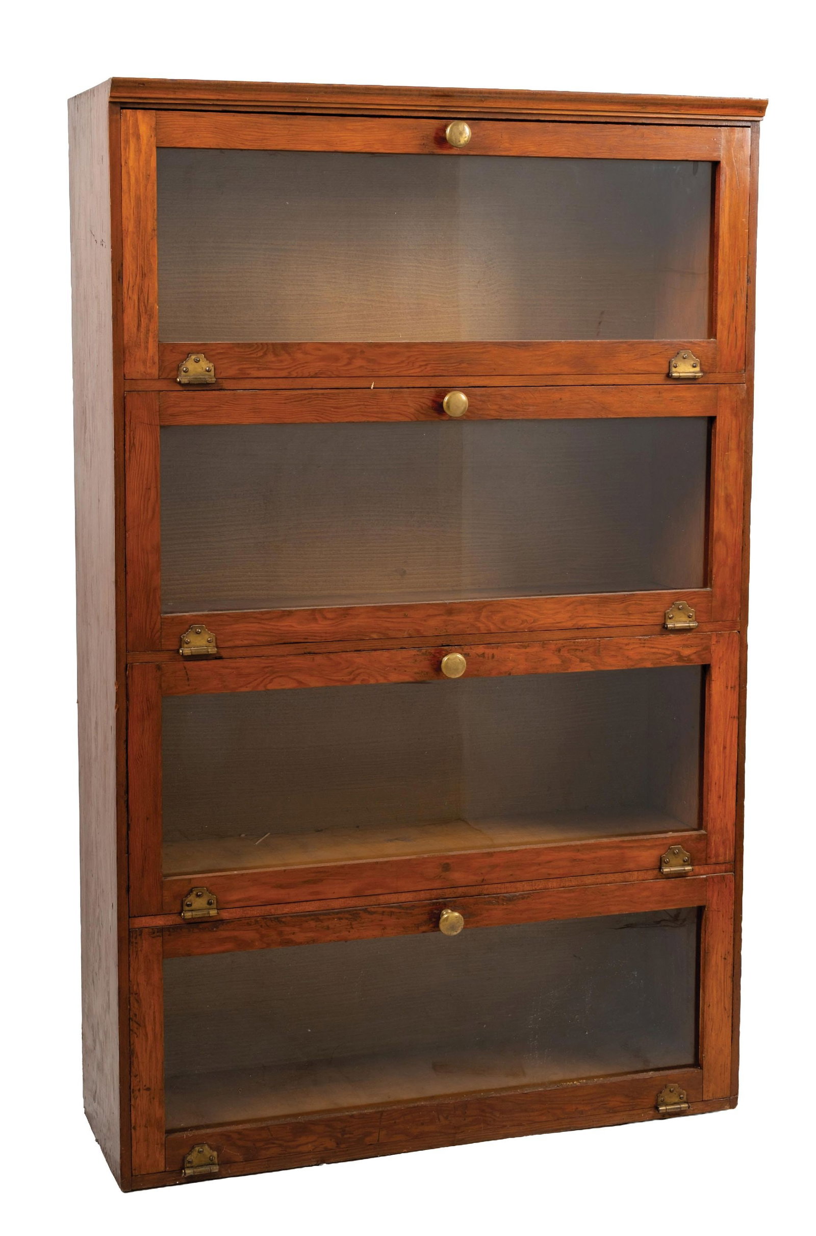 OAK BOOKCASE W/ 4 PULLDOWN DOORS (1 of 5)