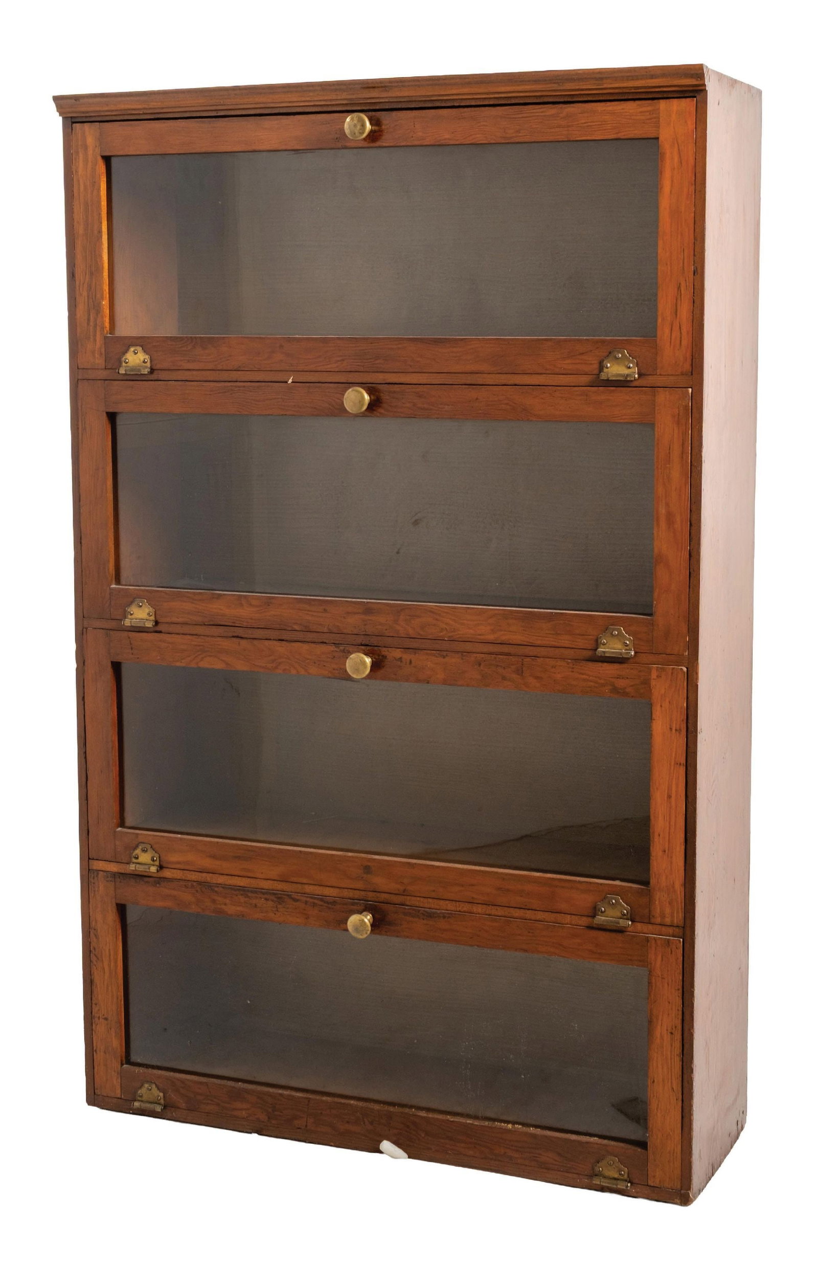 OAK BOOKCASE W/ 4 PULLDOWN DOORS - 3