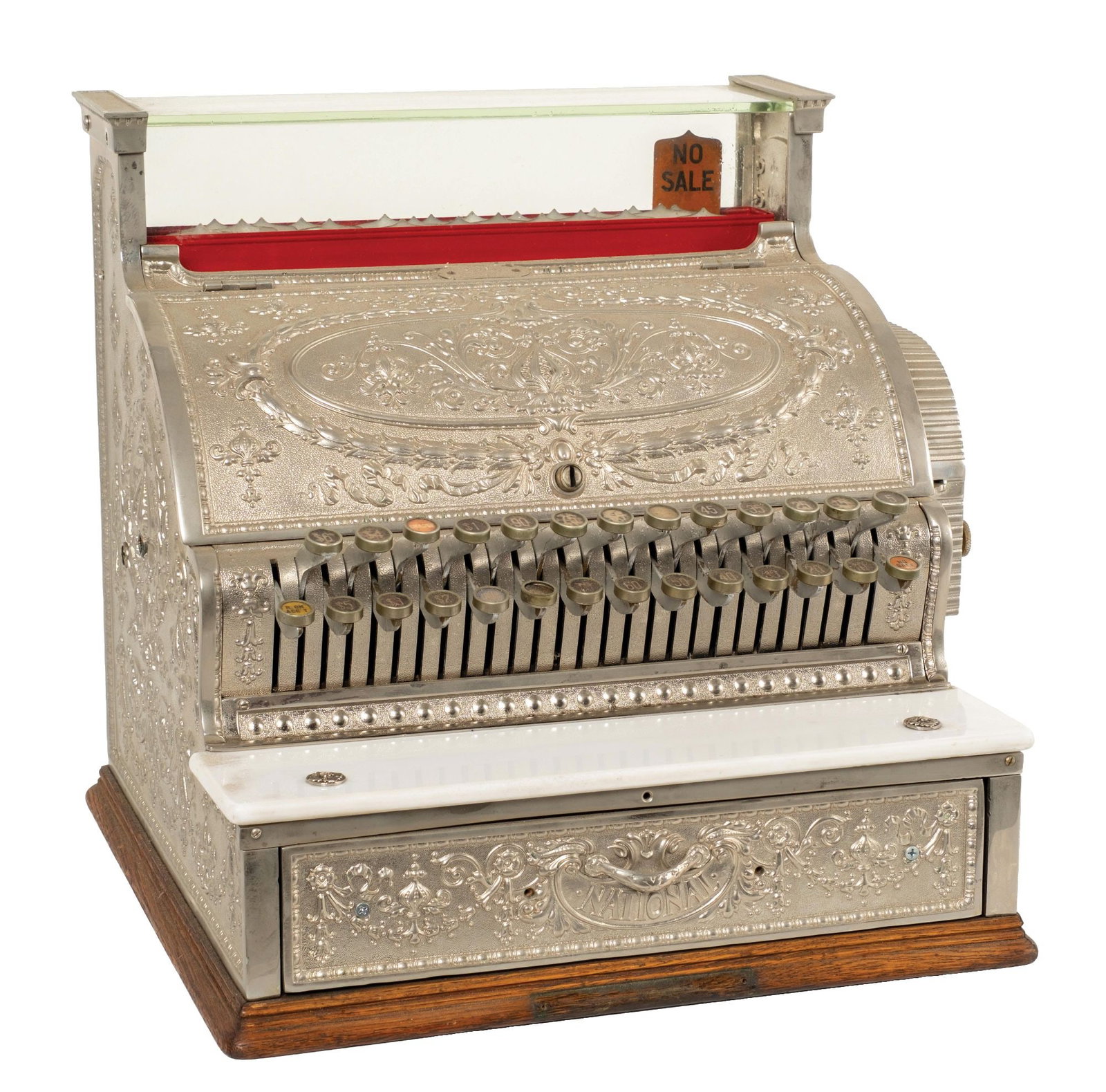 NATIONAL CASH REGISTER MODEL 349 SERIAL NO. S97641: CONDITION: Good condition overall, with original buttons and original cash drawer. This is not a standard shippable item and will require 3rd party shipping or pickup arrangements to be made. Conditio