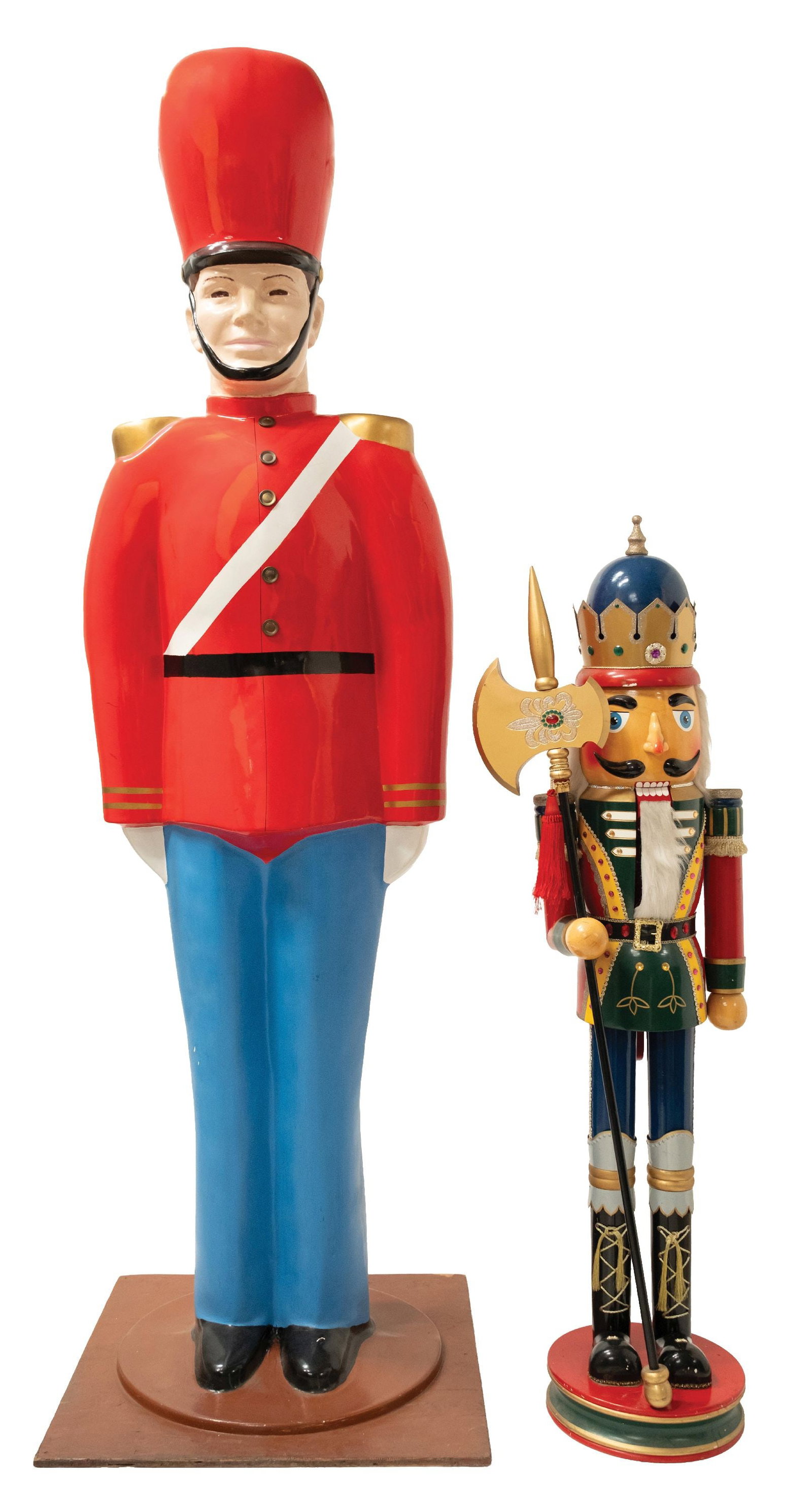 A PAIR OF DECORATIVE DOOR GUARD STATUES (1 of 6)