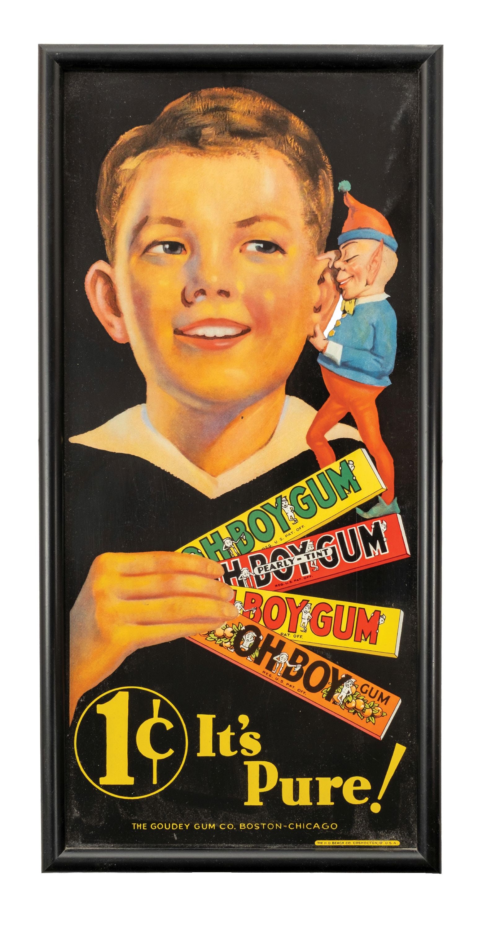 1¢ IT'S PURE! OH BOY GUM ADVERTISING (1 of 3)