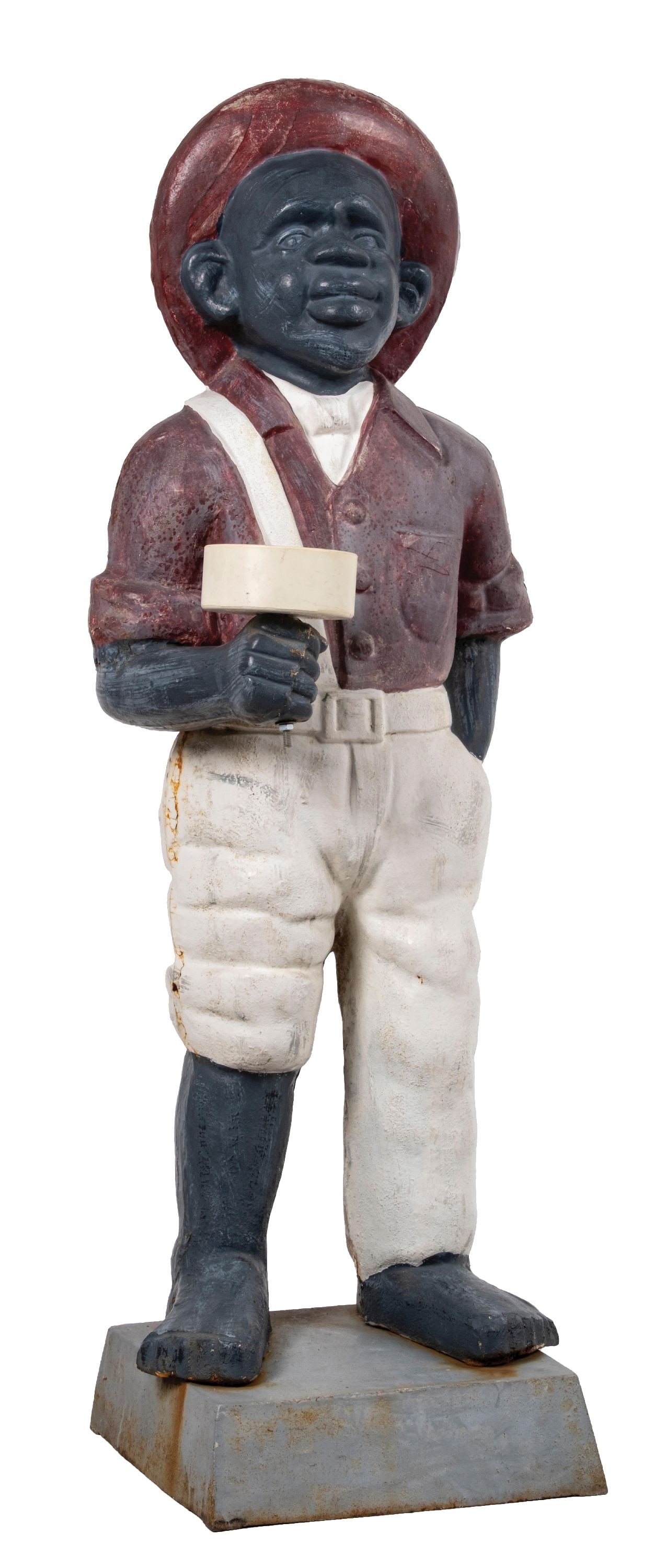BLACK AMERICANA YARD STATUE WITH LANTERN BASE (1 of 5)