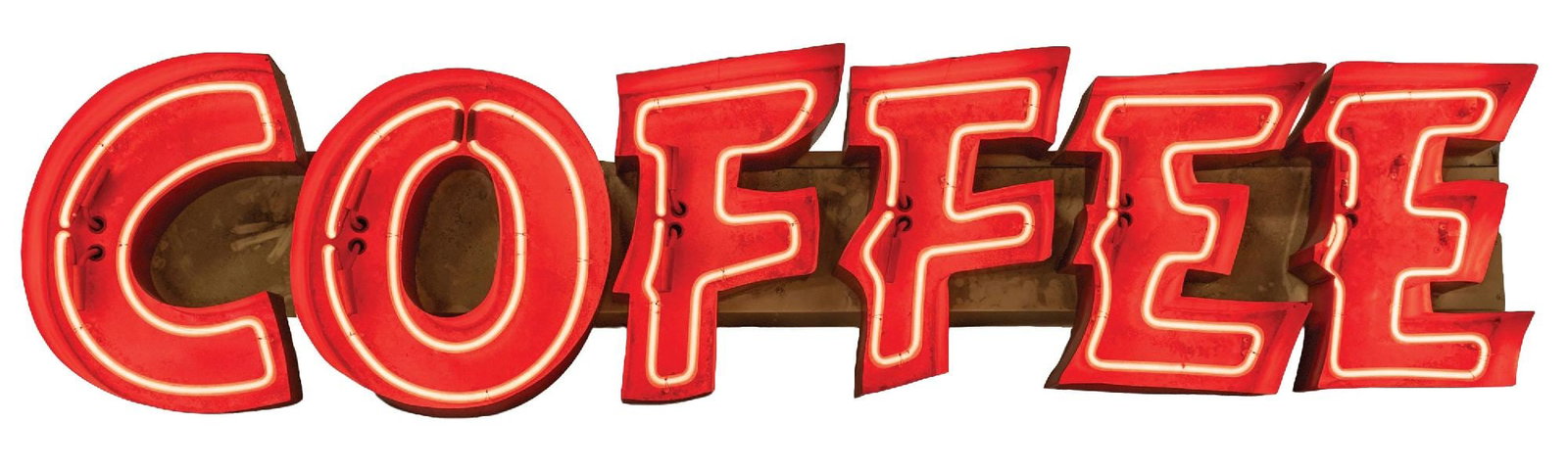 CHANNEL-LETTERED NEON SIGN SPELLING "COFFEE" (1 of 3)