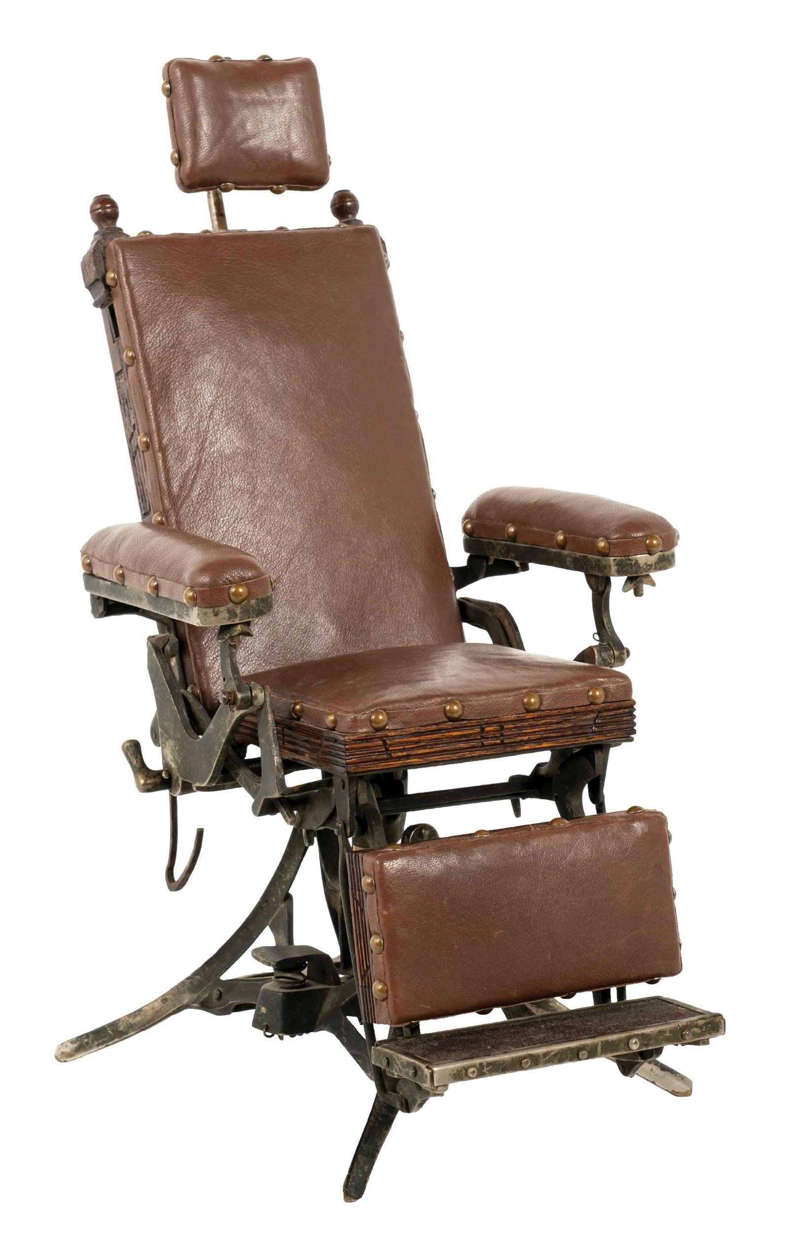 SALESMAN'S SAMPLE PHYSICIAN CHAIR: Circa Late 19th / Early 20th Century A REMARKABLE PIECE OF EARLY MEDICAL HISTORY — IN MINIATURE An exceptionally rare salesman’s demonstration model of a physician’s examination