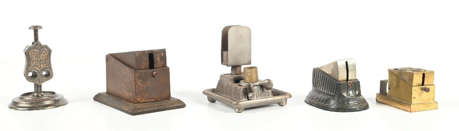 COLLECTION OF 5: ASSORTED DESKTOP CAST IRON CIGAR CUTTERS (1 of 6)