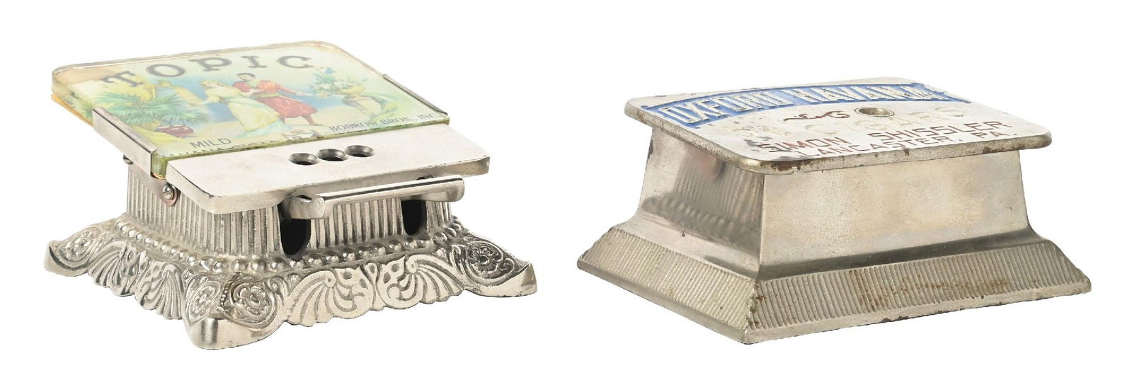 PAIR OF CAST IRON COUNTERTOP COMMERCIAL ADVERTISING CIGAR CUTTERS (1 of 5)