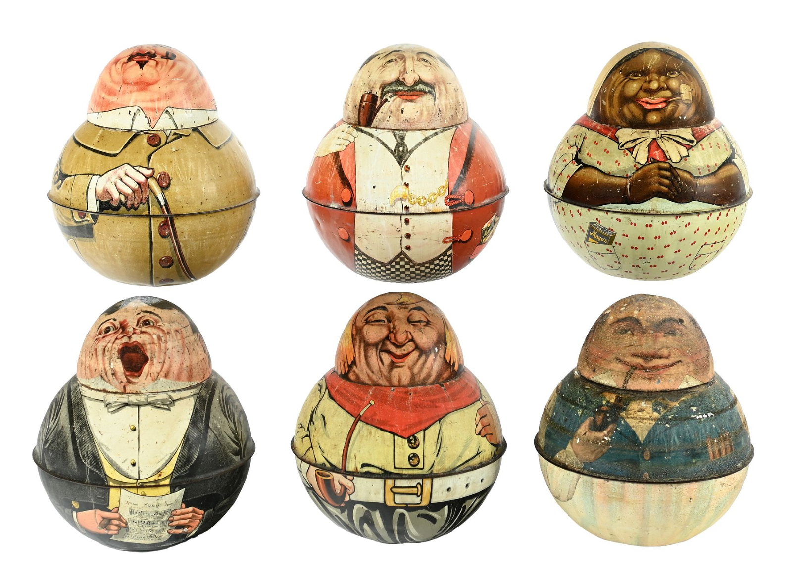COLLECTION OF 6: "ROLY POLY" TOBACCO TINS (1 of 2)