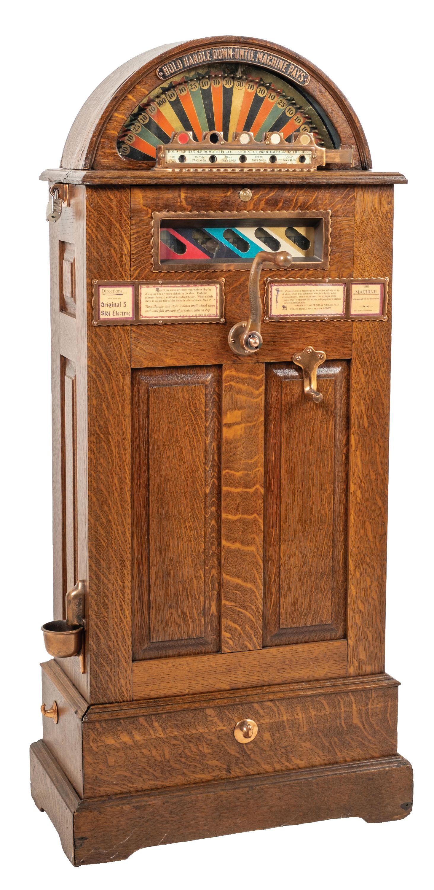 5¢ PAUL E. BERGER "CHICAGO RIDGE" UPRIGHT SLOT MACHINE (1 of 7)