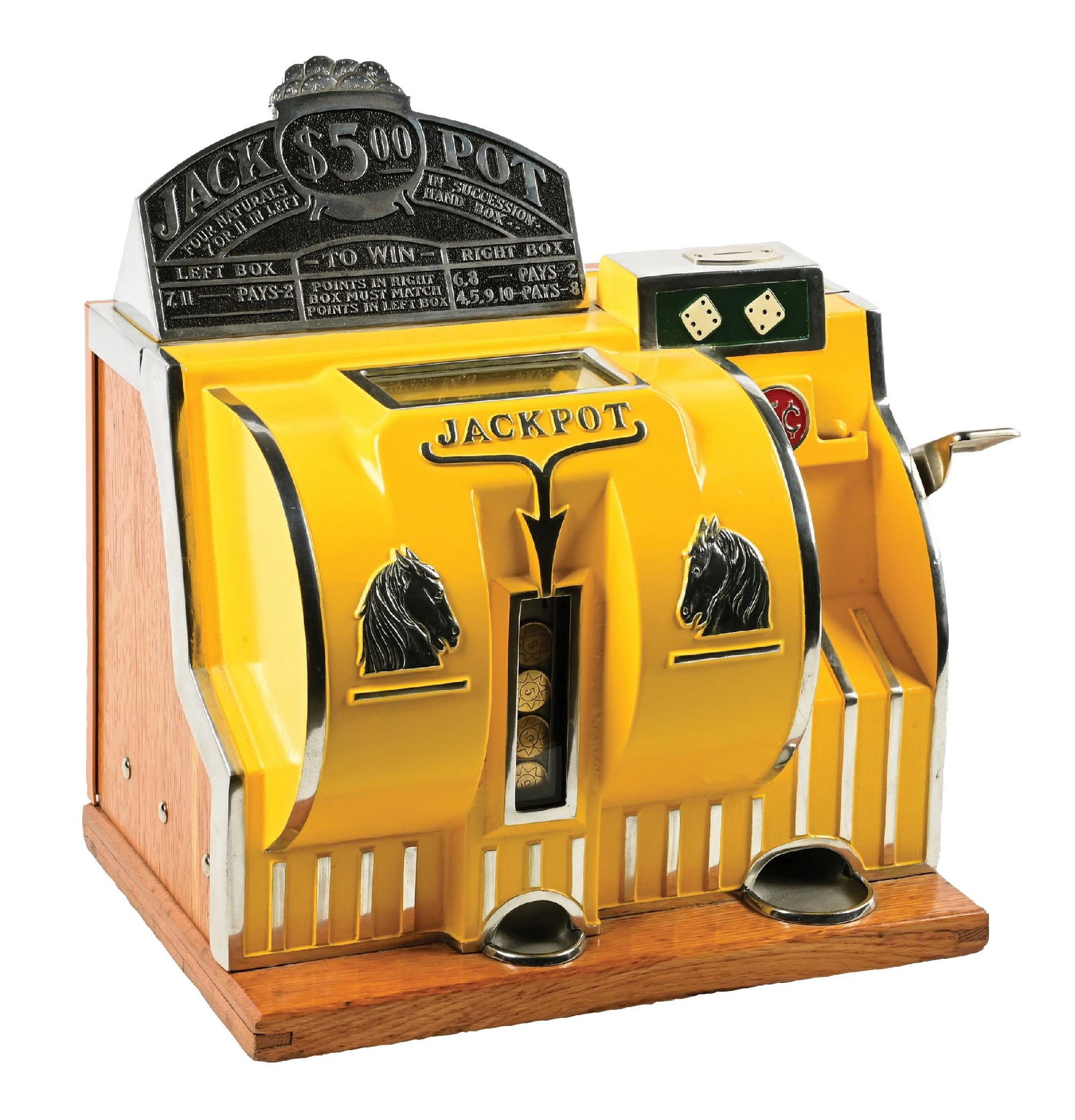 5¢ BALLY RELIANCE DICE MACHINE WITH GOLD AWARD (1 of 8)