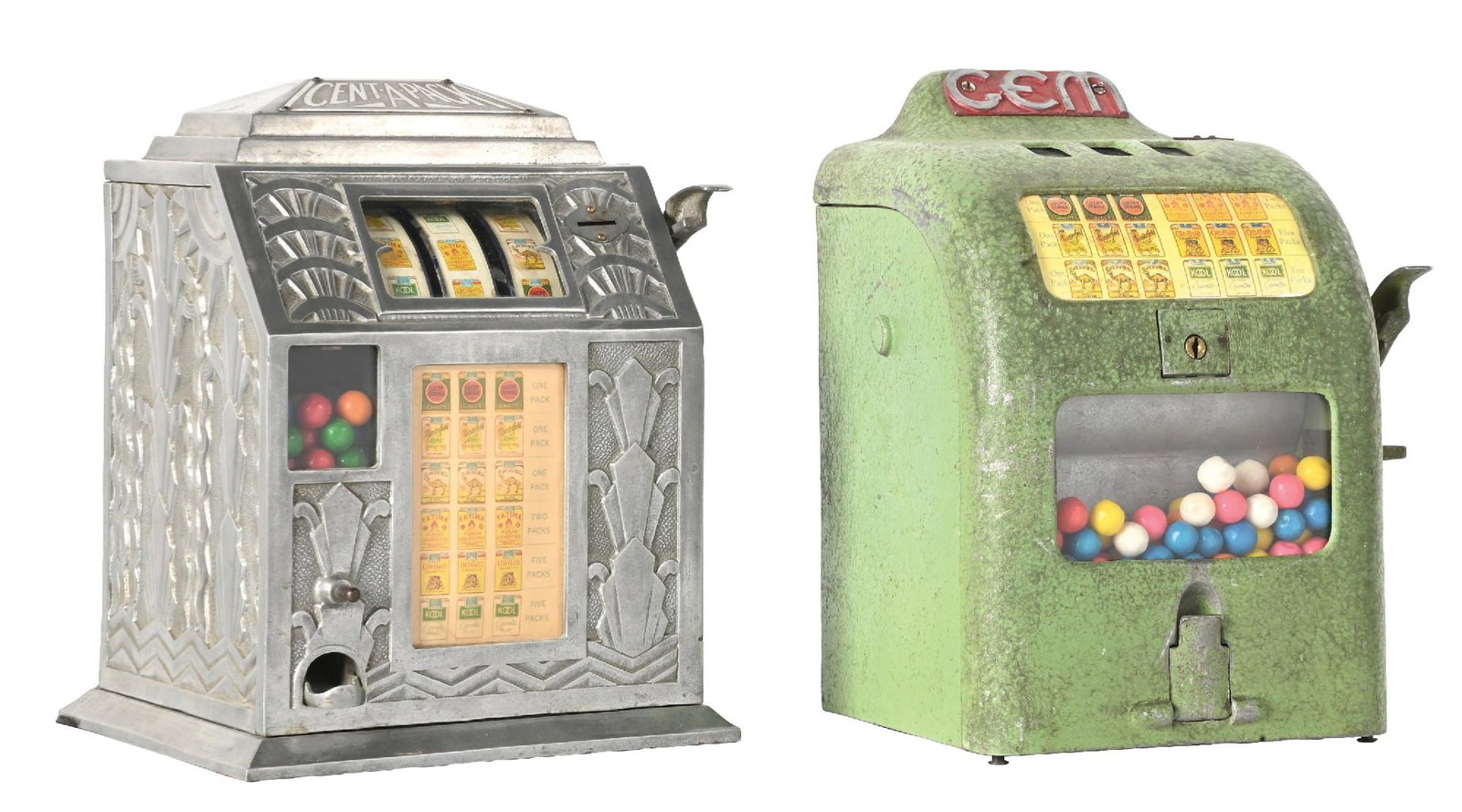 A PAIR OF TRADE STIMULATORS: CENT-A-PACK AND GEM W/ GUM VENDING (1 of 5)