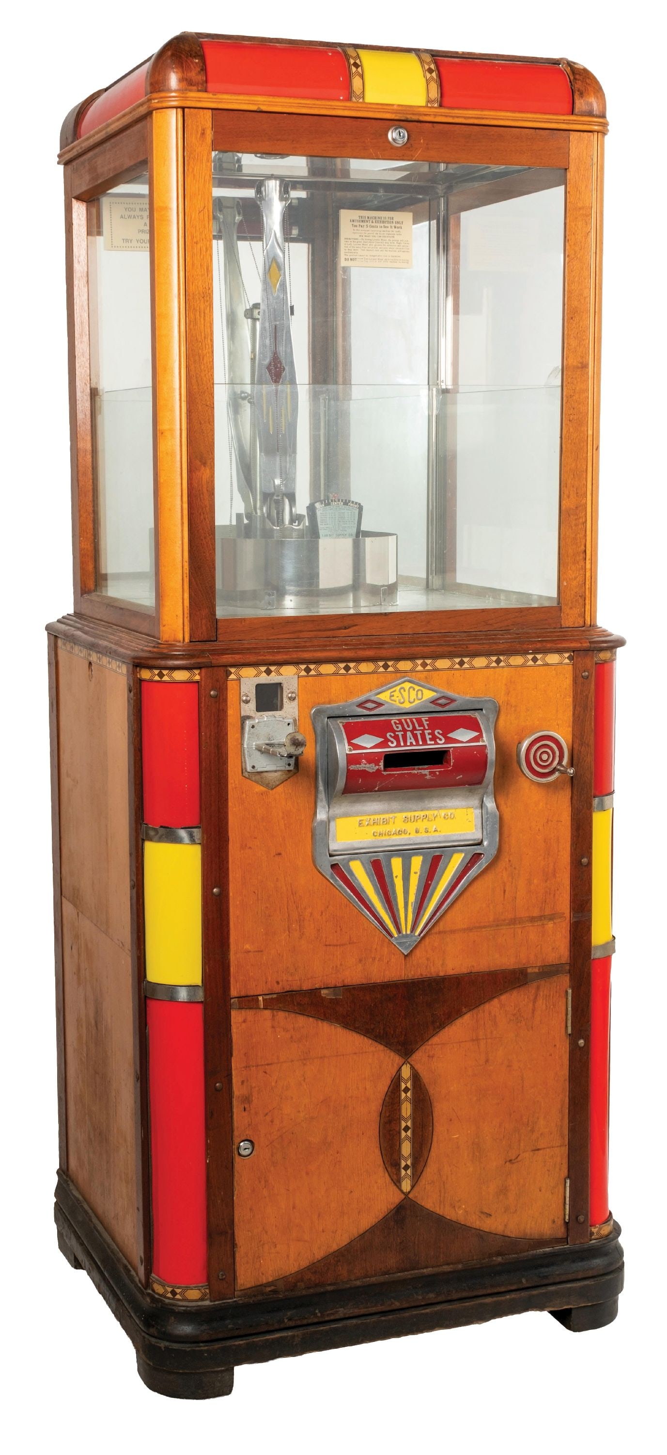 5¢ EXHIBIT SUPPLY CO. SUNBURST DIGGER CLAW MACHINE (1 of 5)