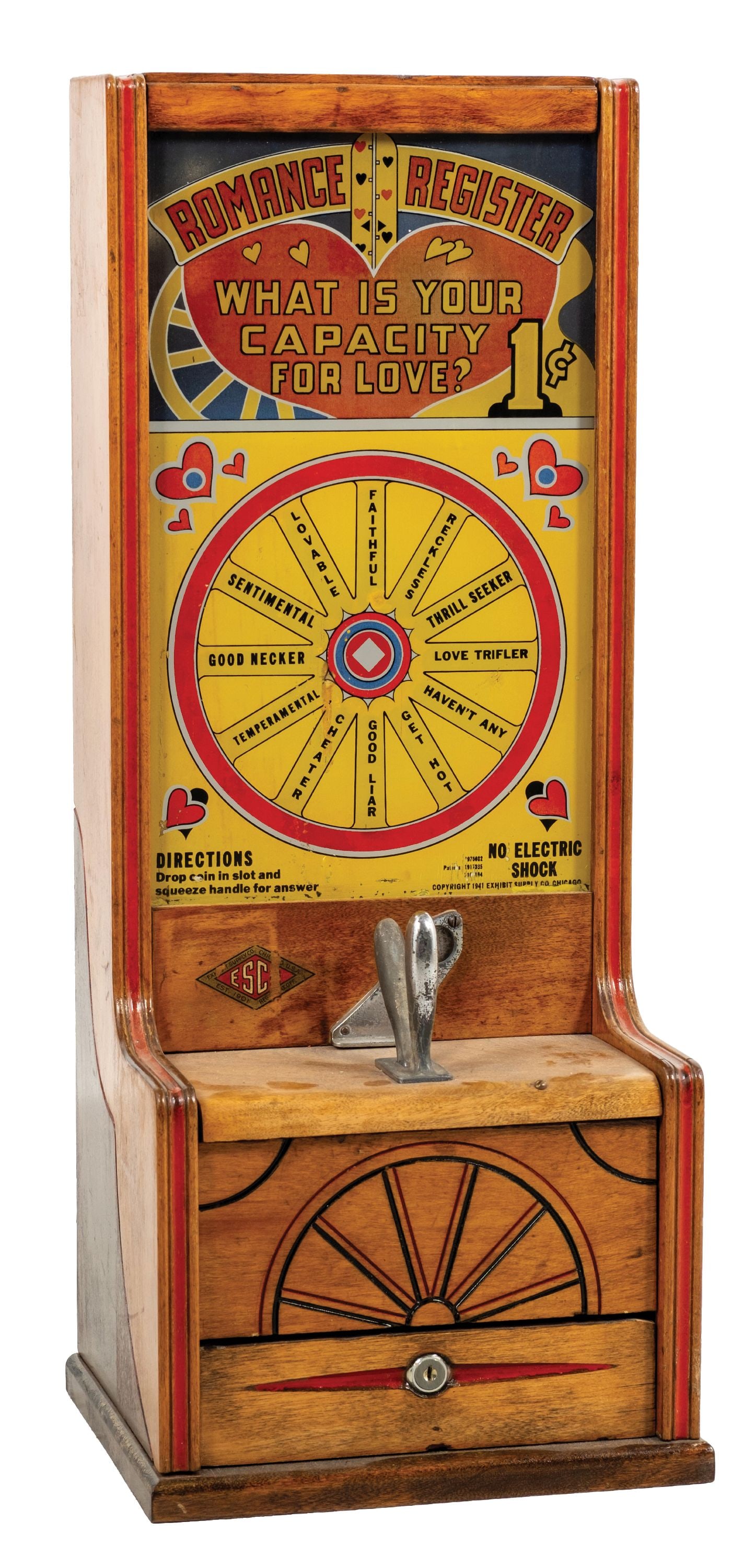 EXHIBIT SUPPLY CO. ROMANCE REGISTER COUNTERTOP ARCADE GAME (1 of 5)